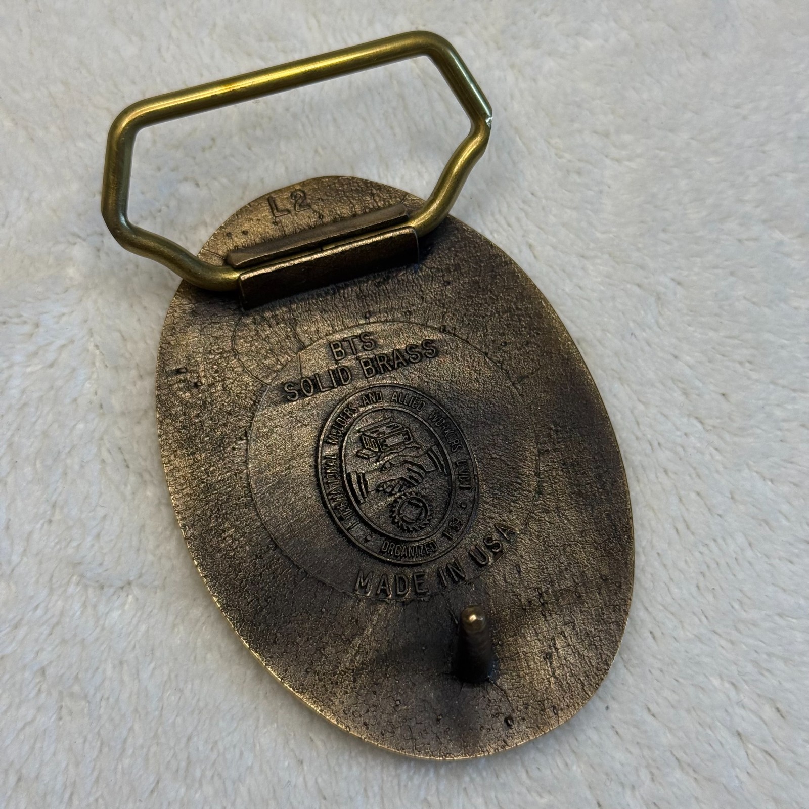 Sheet Metal Workers Union Vintage Brass Belt Buckle 100 Years Of Excellence 1988