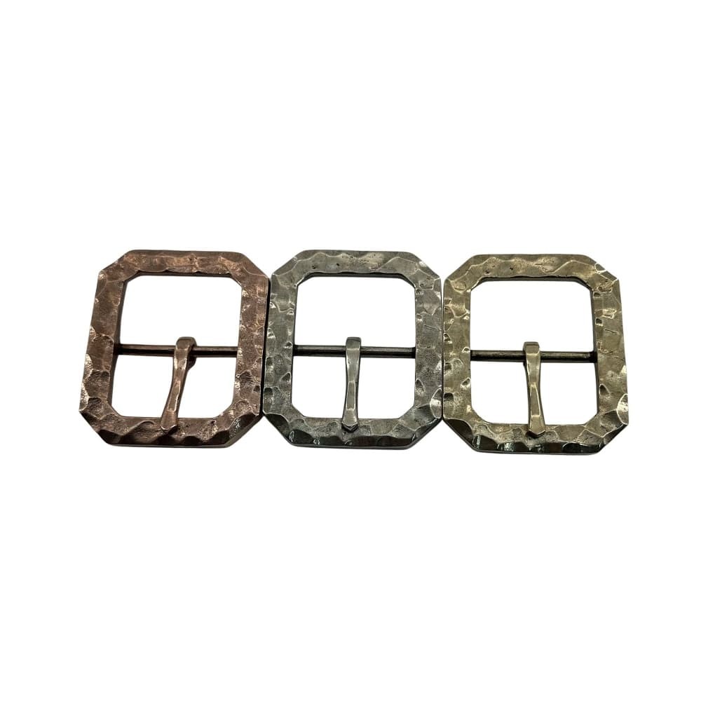 Vintage Hammered Copper Belt Buckle 38mm with Brass and Copper for Leather Strap