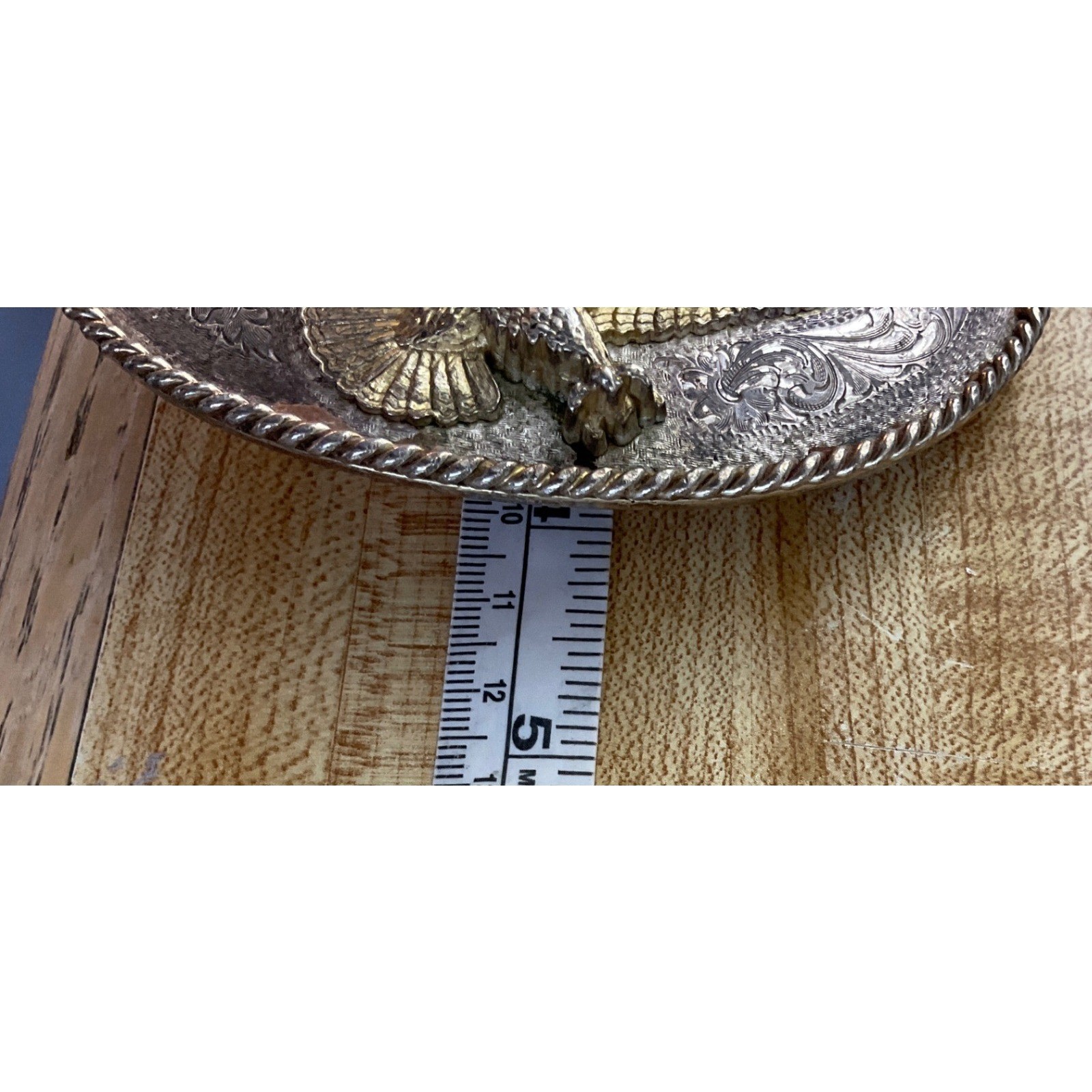 Vintage Montana Silversmiths Belt Buckle Eagle Western Cowboy Americana Engraved