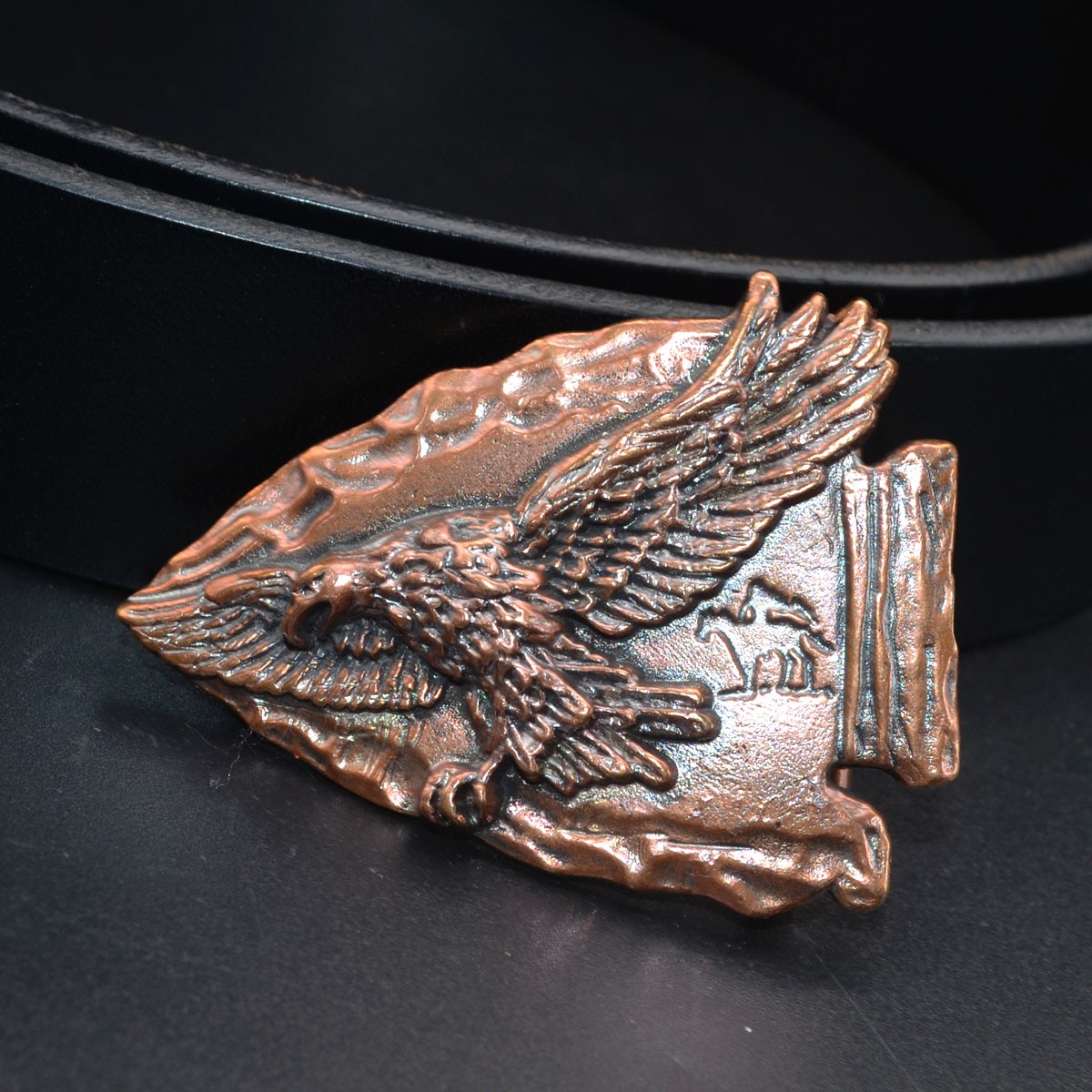 Lost-Wax Casting Brass & Copper Eagle Belt Buckle (Belt Not Included)