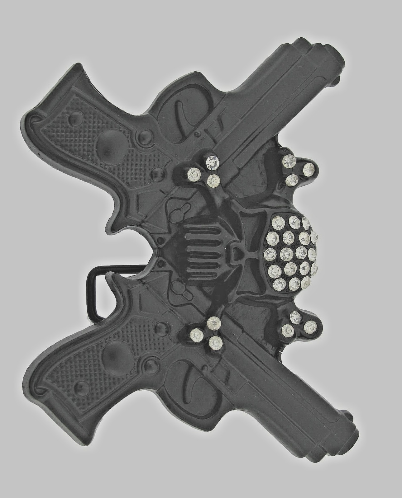 Skull Belt Buckles Gun Black Metal Emblem Vintage Style Men Women Goth Tattoo