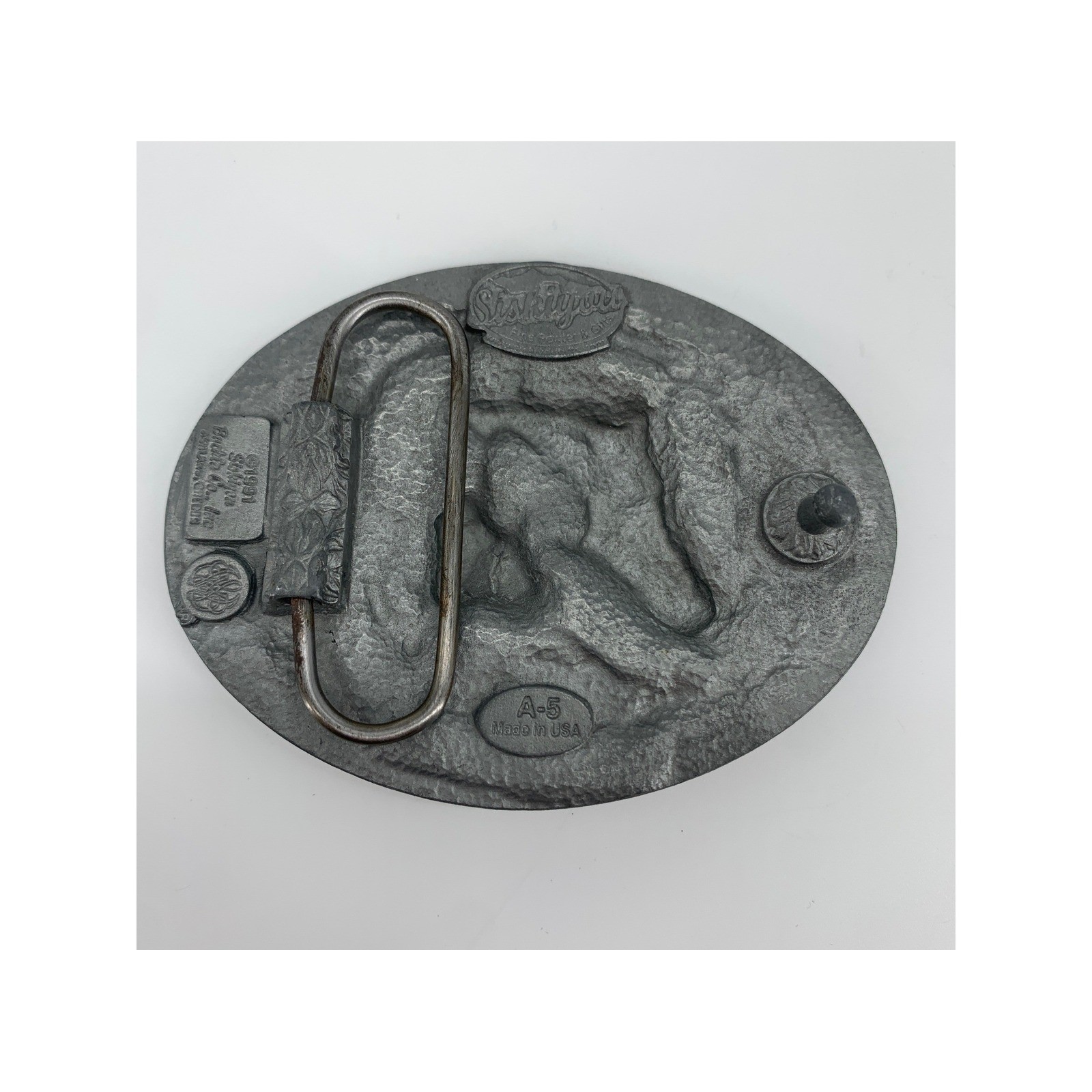 Vintage Siskiyou Belt Buckle Mens OS Silver Black Horse Western Cowboy 1991 USA
