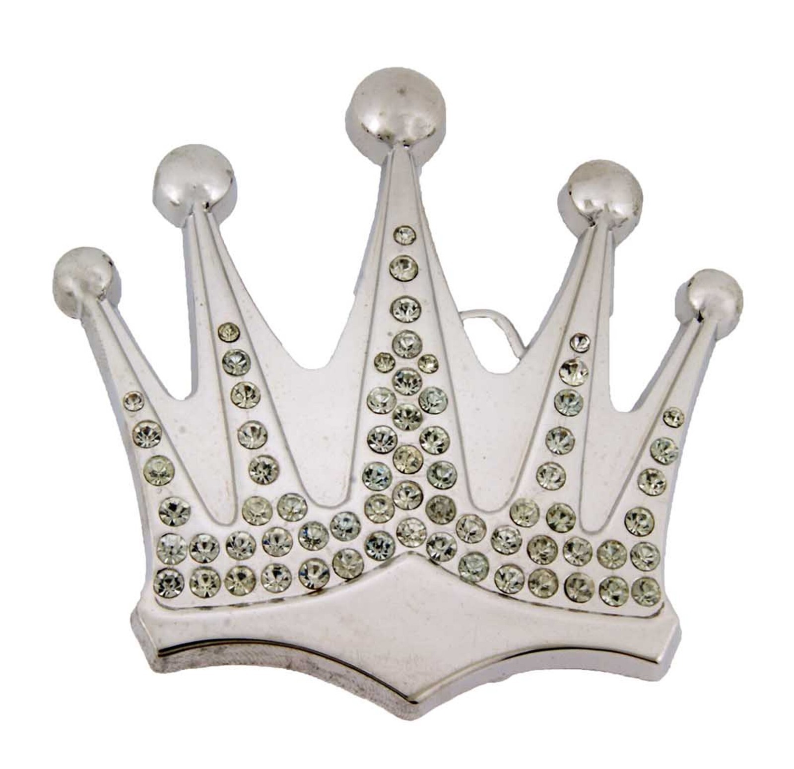 Crown Silver Metal Rhinestone Belt Buckle Mens Womens Western Womens new Costume