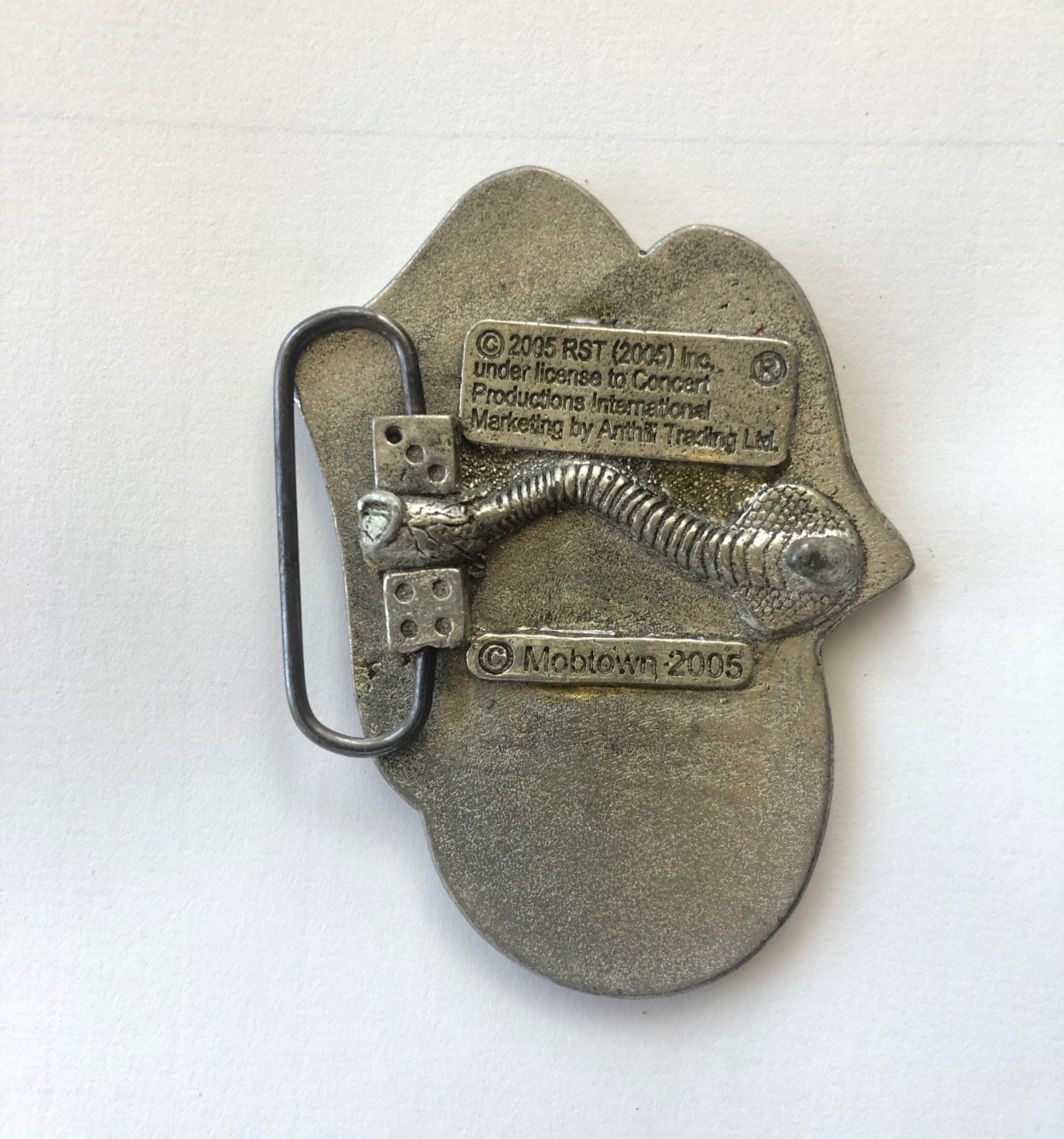 Original 2005 Rolling Stones Tongue Logo License Metal Belt Buckle Mick Jagger