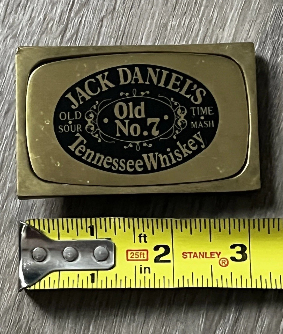 Jack Daniels Tennessee Whiskey Old No. 7 Solid Brass Belt Buckle Vintage!