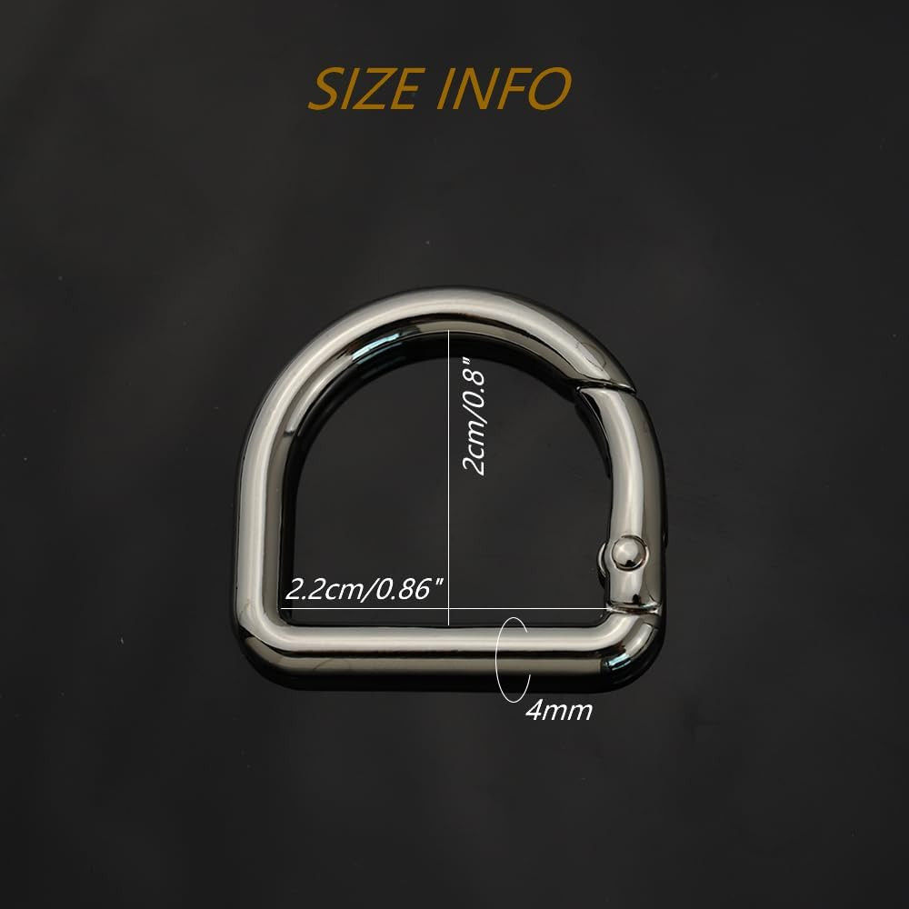 2Pcs D Buckle Semicircle Spring Snap Clip Trigger Spring Keyring Buckle for Bags