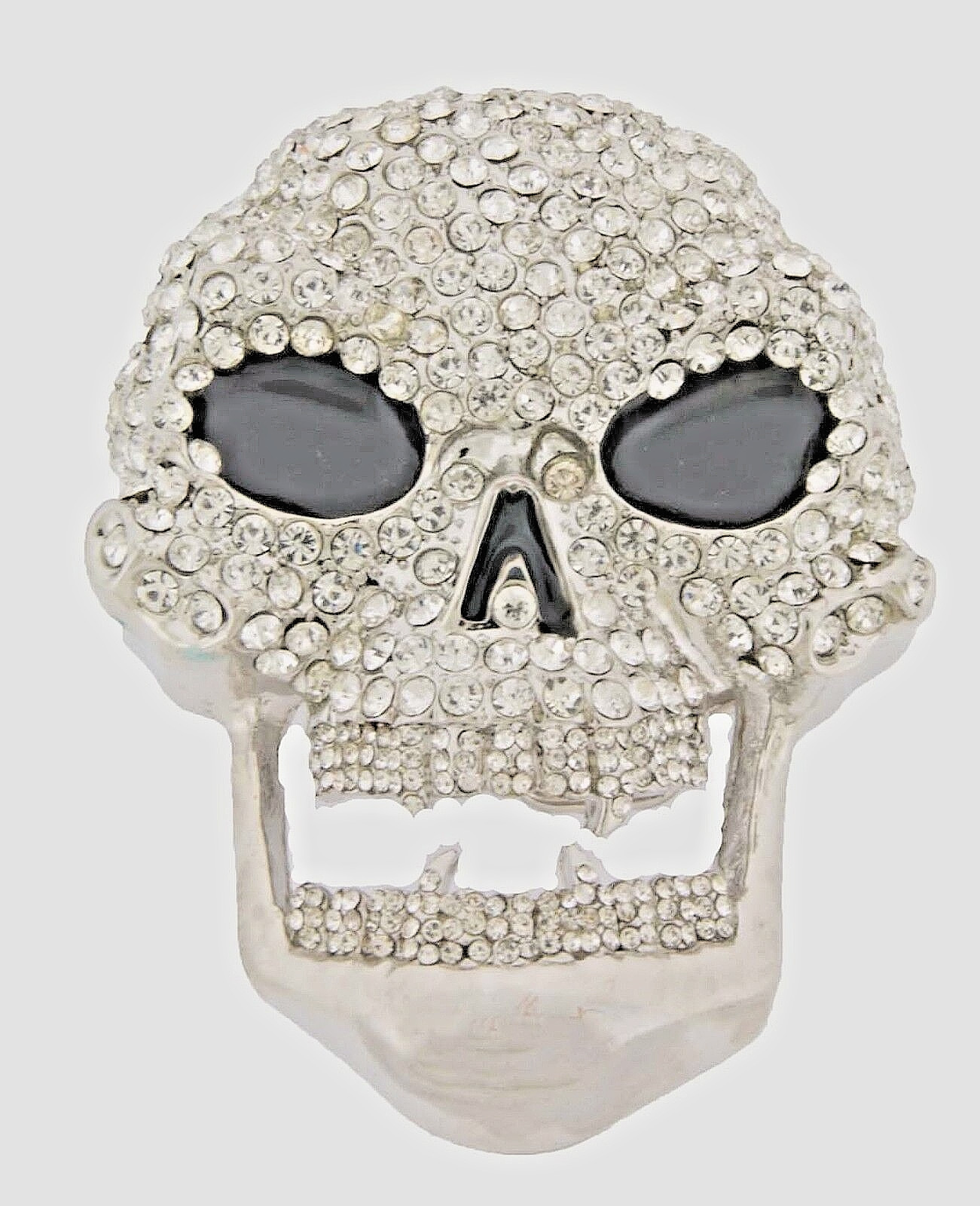 Bling Rock Skull Belt Buckle Halloween Party Costume Silver Metal Cosplay GOTHIC