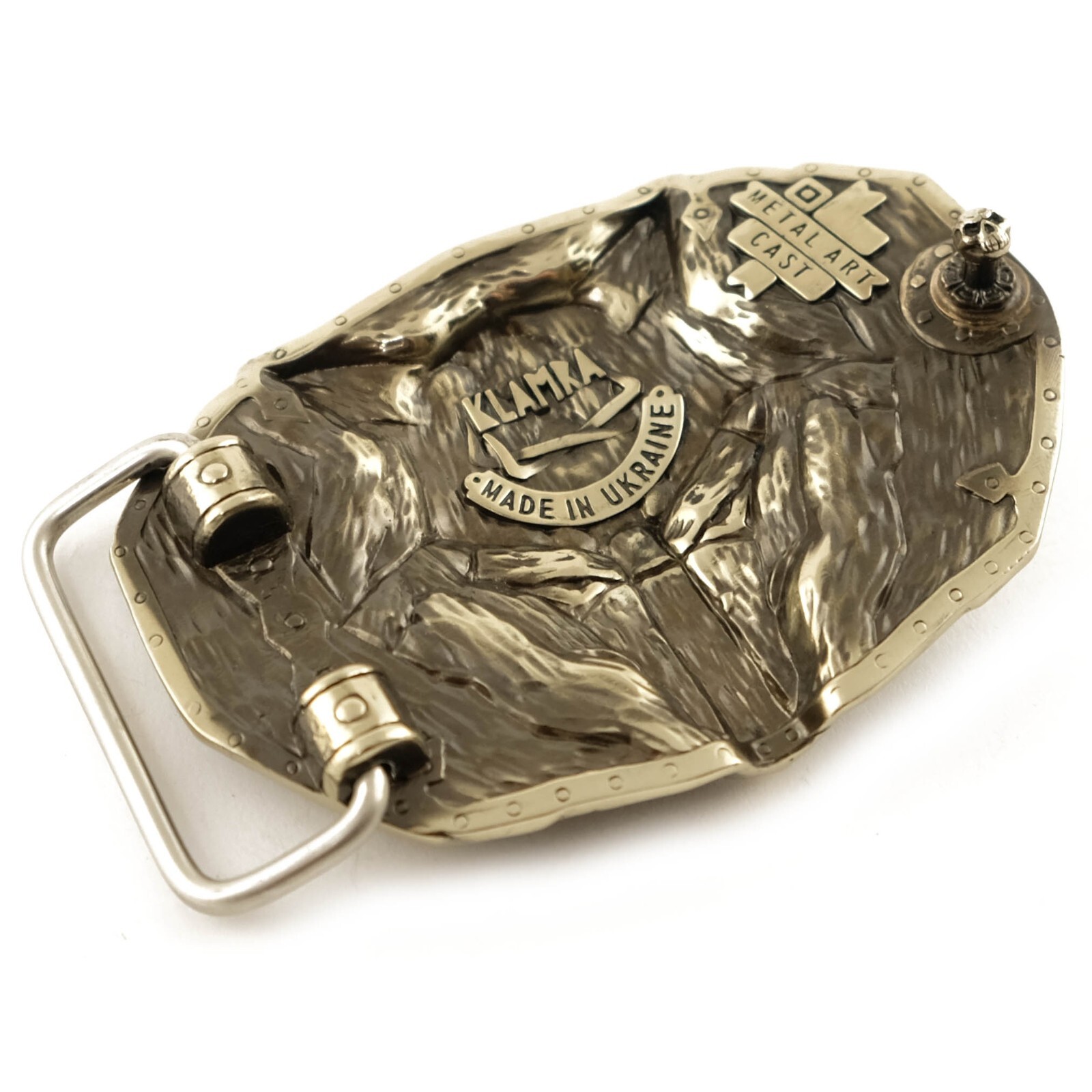Runic Wolf german silver belt buckle, Scandinavian Old Norse Celtic werewolf