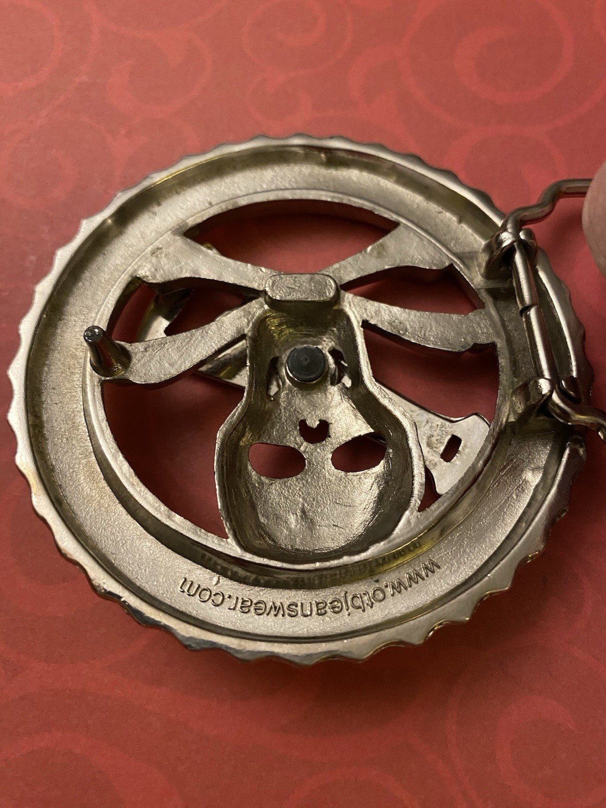 Vintage Skull & Crossbones Drinking Game with Spinner Belt Buckle
