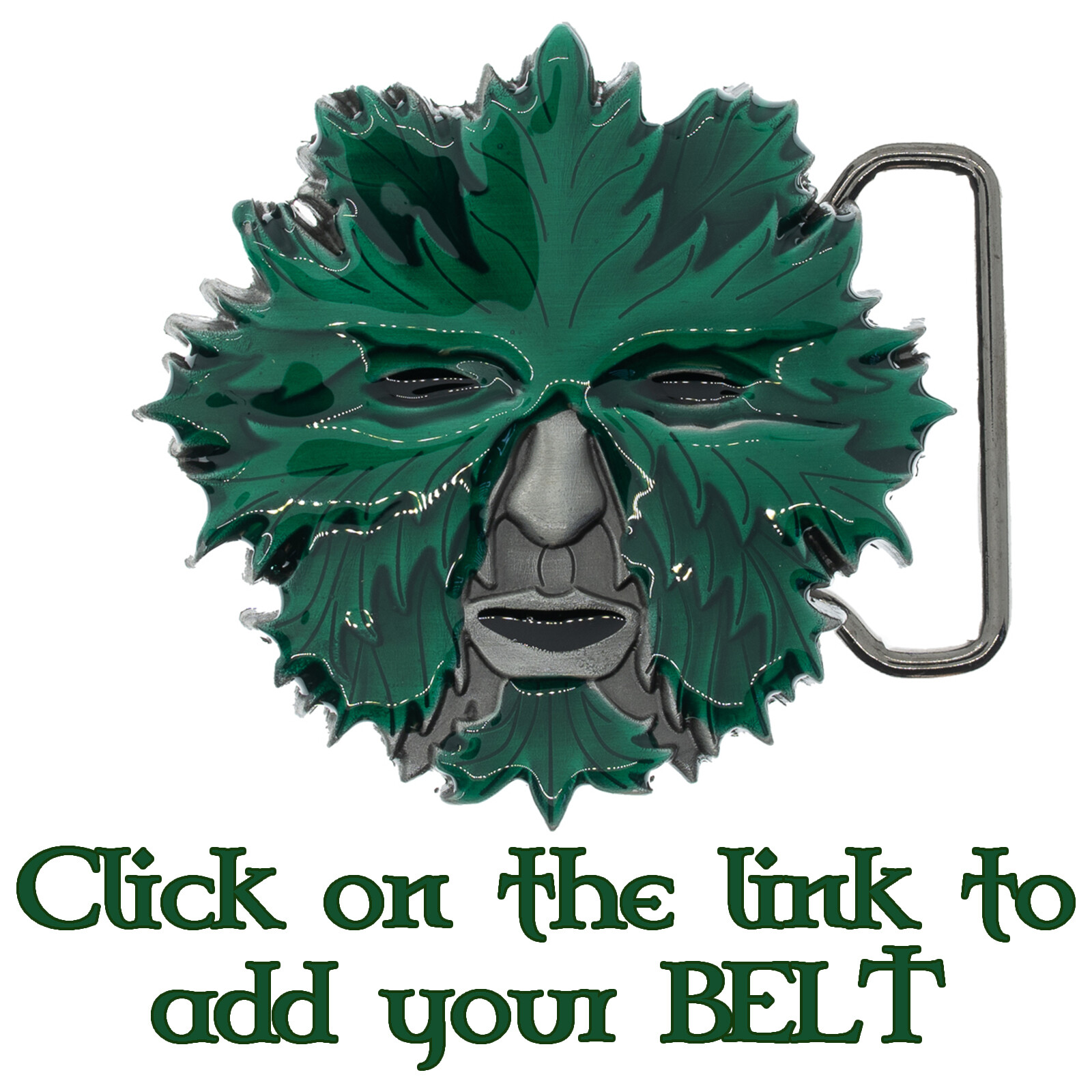 Green Man Belt Buckle Biker Celtic Spiritual Pagan Wicca Goth Woodland