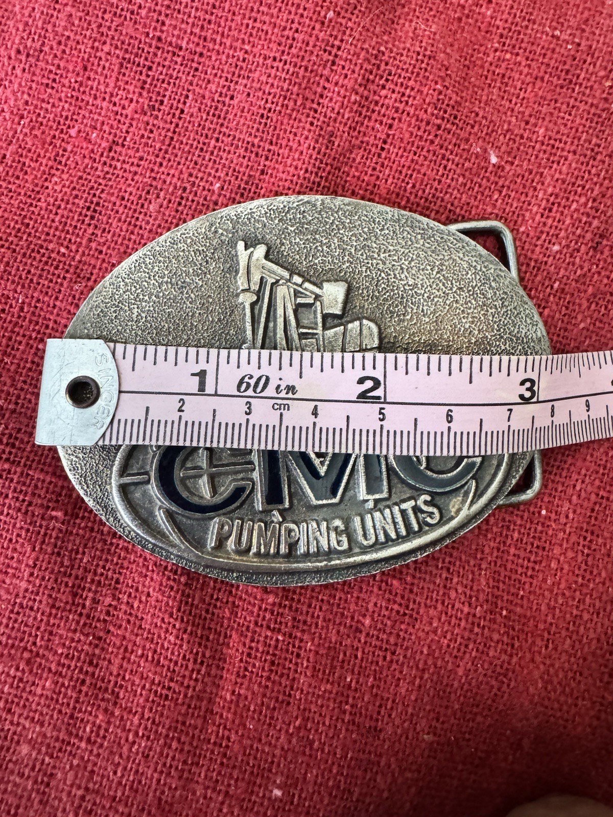 Vintage CMC Pumping Units Oilfield Belt Buckle Oil Pump Jack Colorado Machine