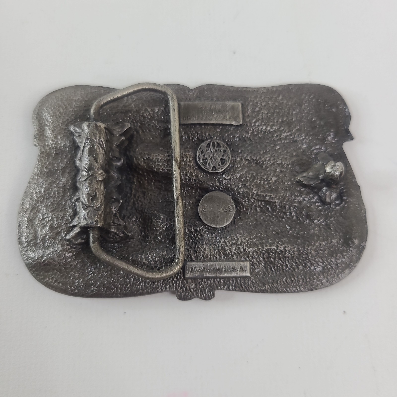 Vintage 1984 Bergamot Brass Works U-149 Steam Train Pewter Enamel Belt Buckle