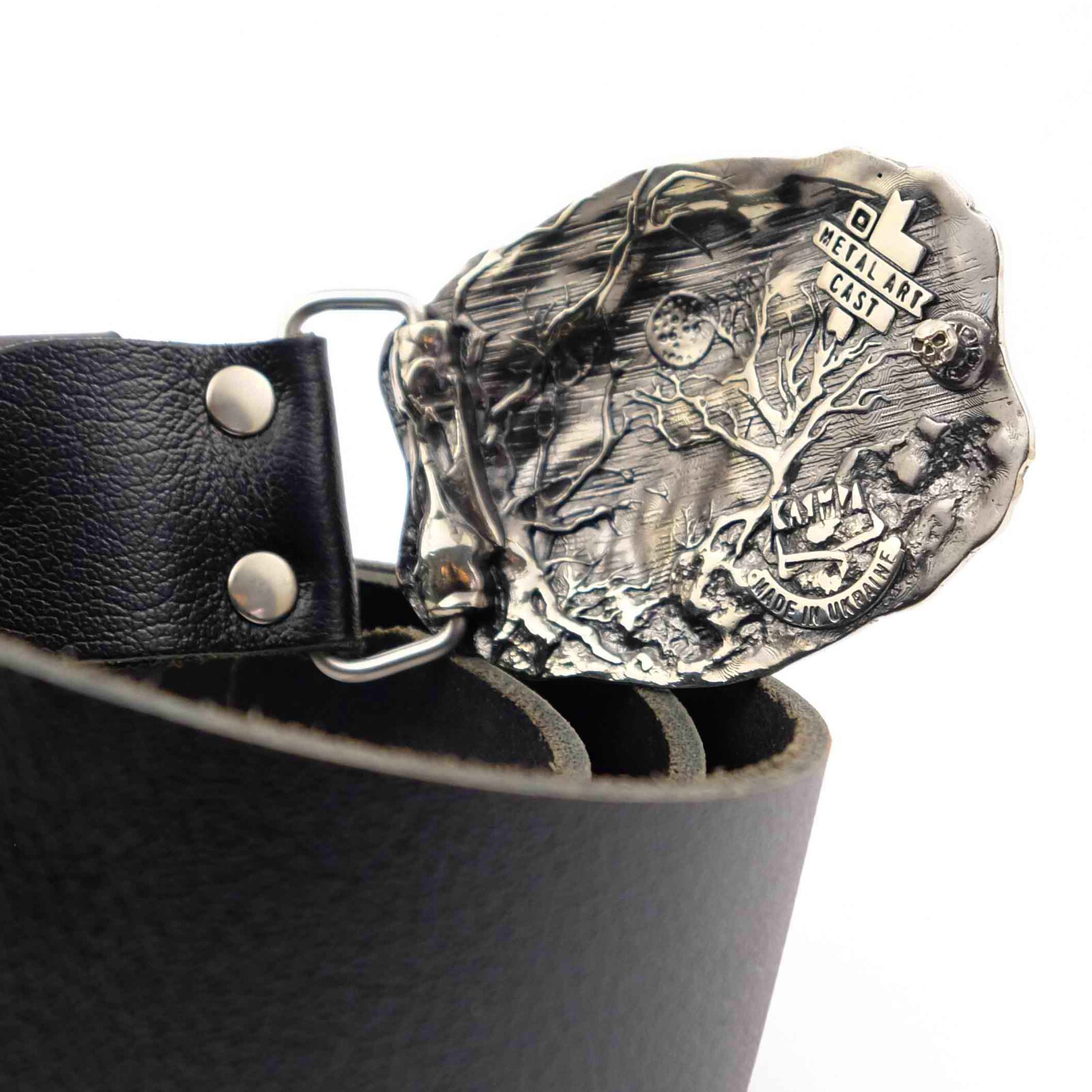 German silver belt buckle Raven, Crow belt buckle, Blackbird buckle