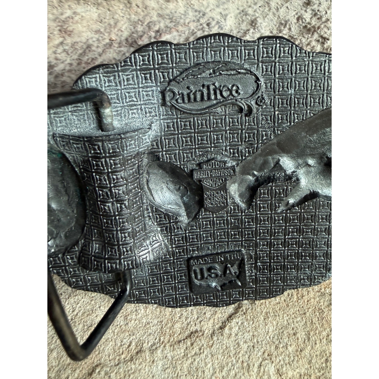 Vintage Harley Davidson Belt Buckle Raintree Dual Eagle HD Biker USA Made Pewter