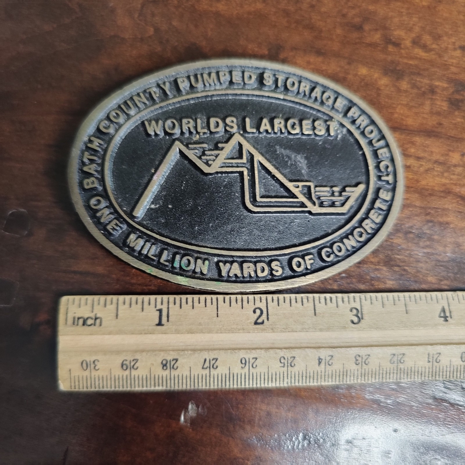 World&rsquo;s Largest Concrete Pumped Storage Dyna Provo Utah Solid Brass Belt Buckle