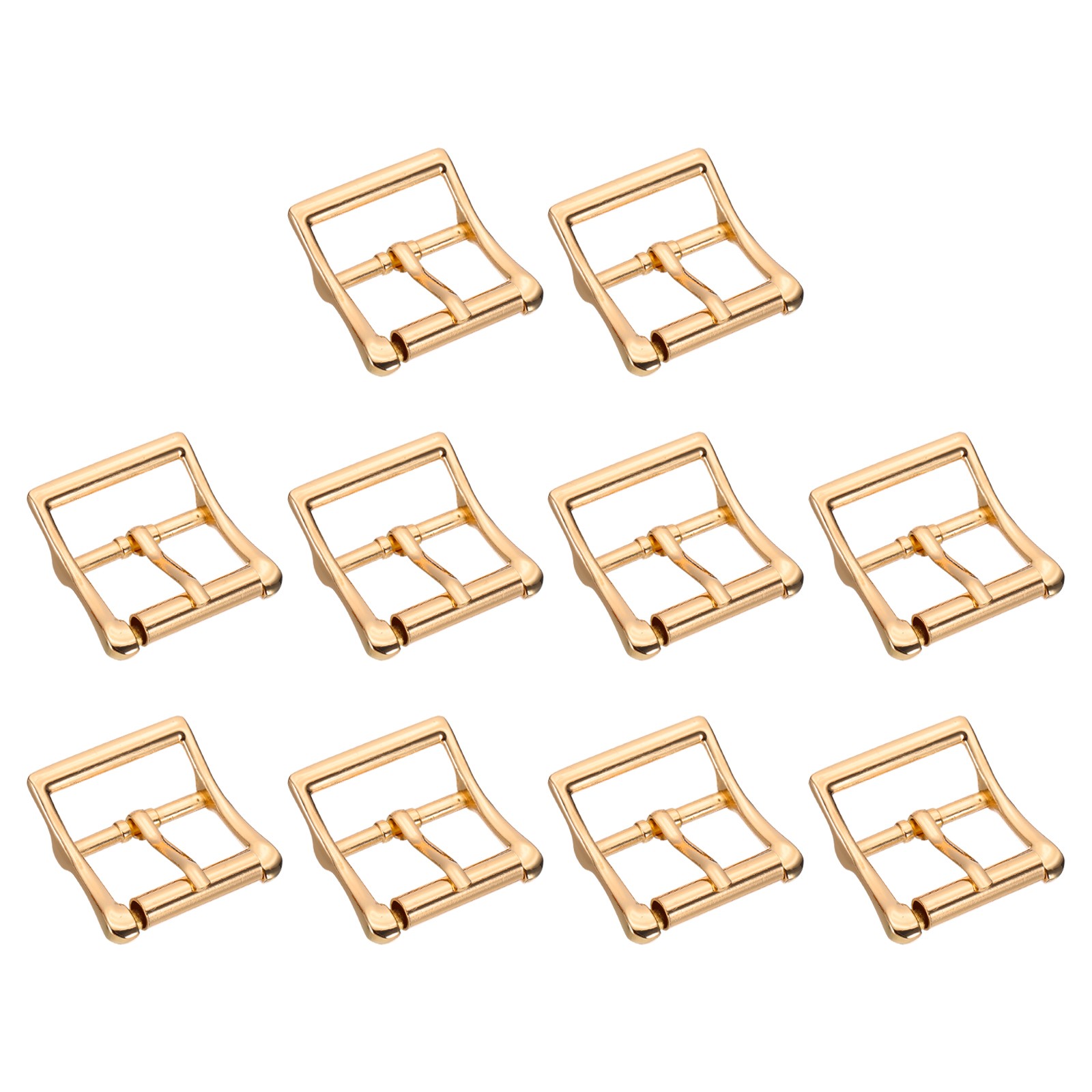 1.6&Prime;x1.3&Prime; Rectangle Shape Single Prong Belt Buckle (Golden, Pack of 10)