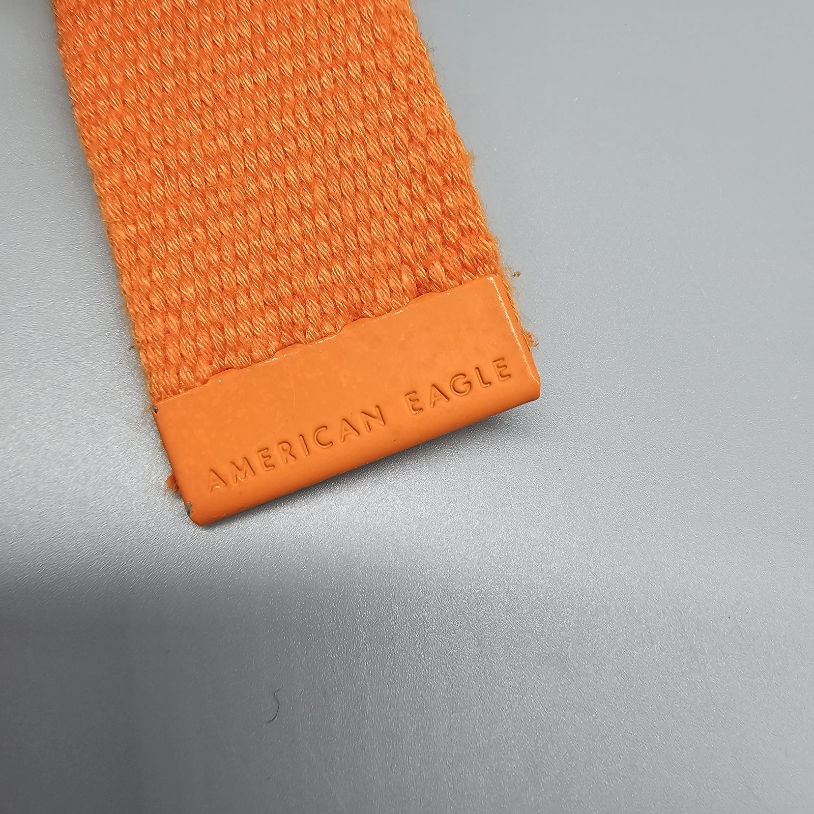 American Eagle Belt Unisex Size Small Orange Web Bottle Opener Military Buckle