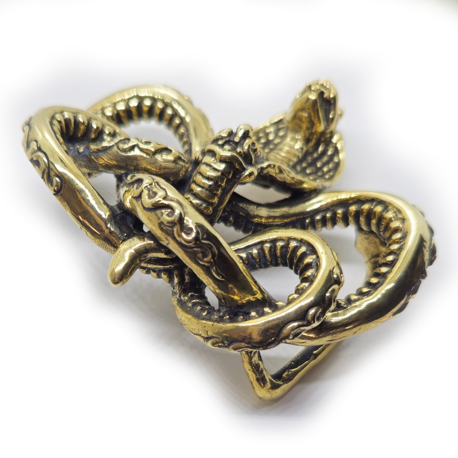 Cobra King Crawling Snake Bronze Belt Buckle
