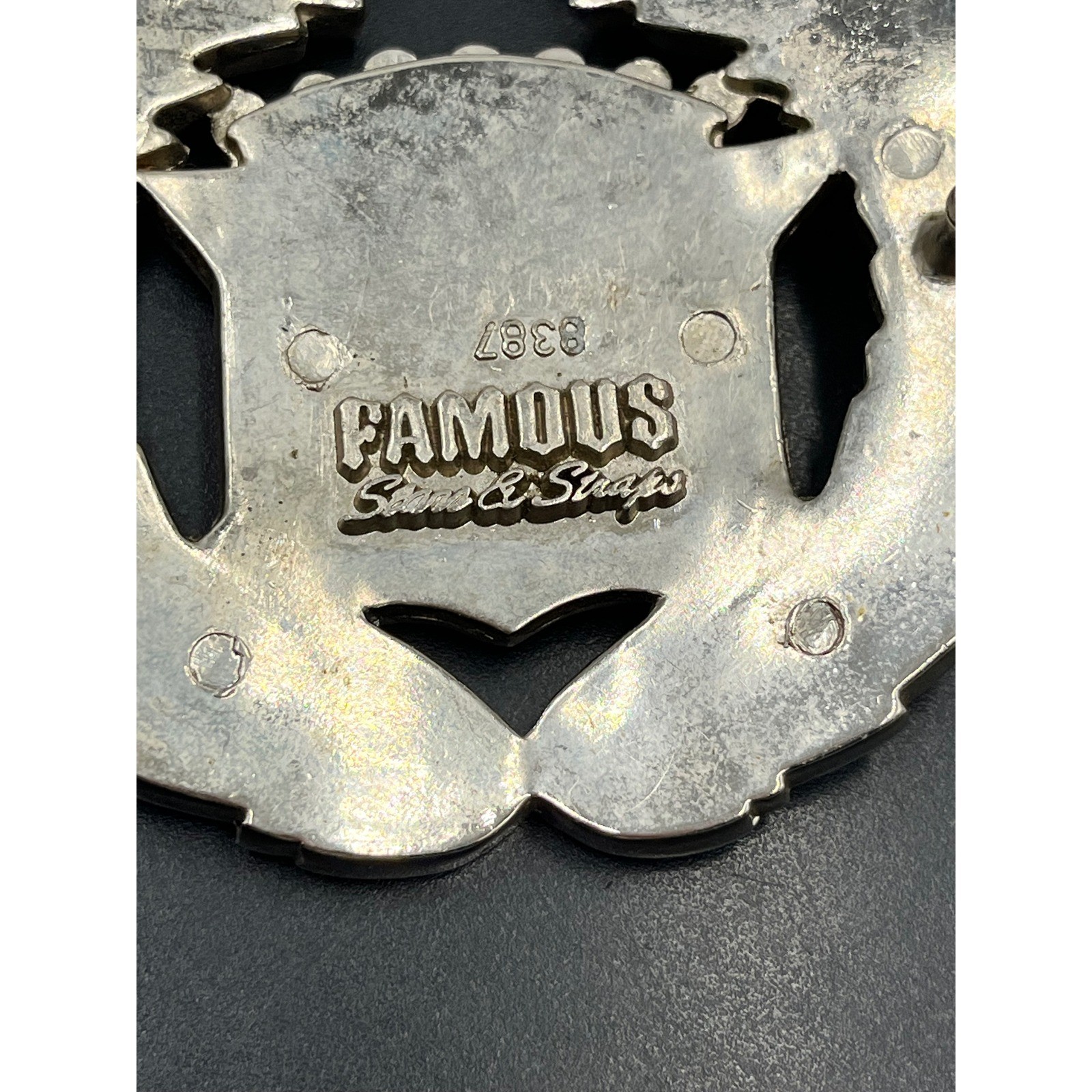 FAMOUS Vintage Cadillac Emblem American Flag Belt Buckle Famous Stars & Stripes