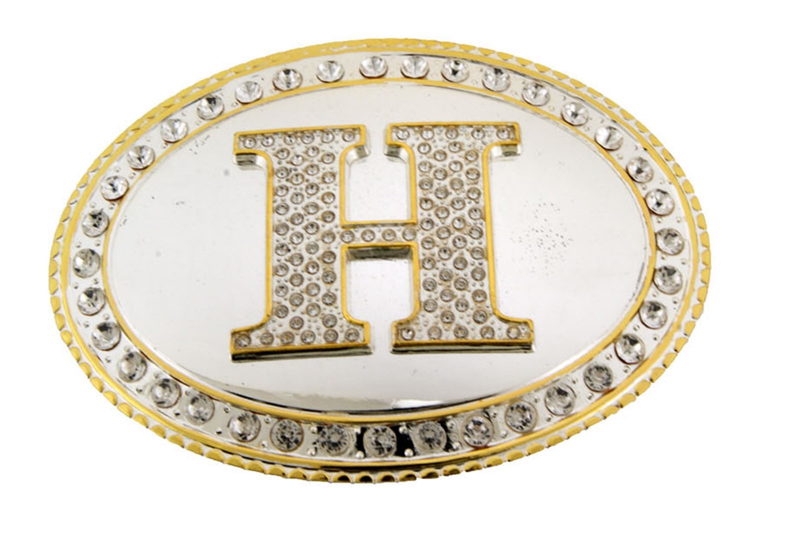 Western Initial Belt Buckle New Men Women A-Z Letter Cowboy Cowgirl Bling Gold