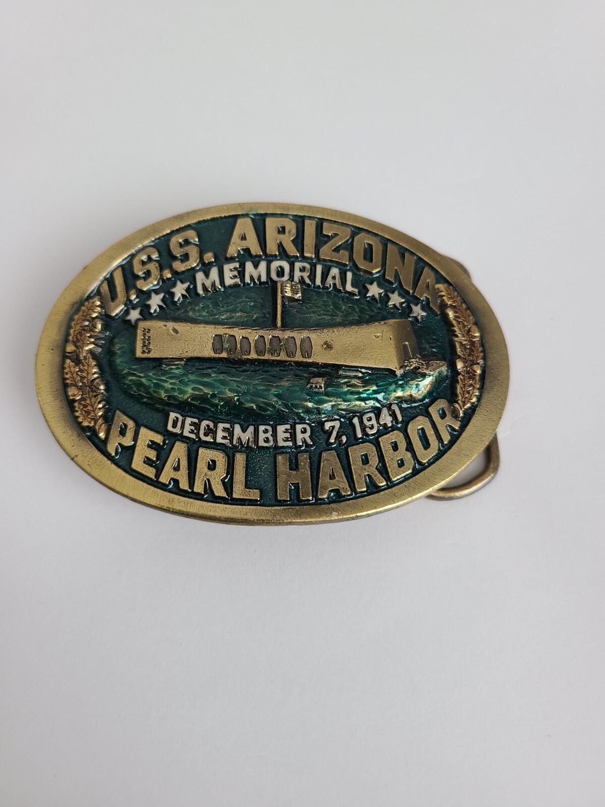Vtg Belt Buckle Pearl Harbor USS Arizona 12-7-1941 Lim. Edition Rare 1983