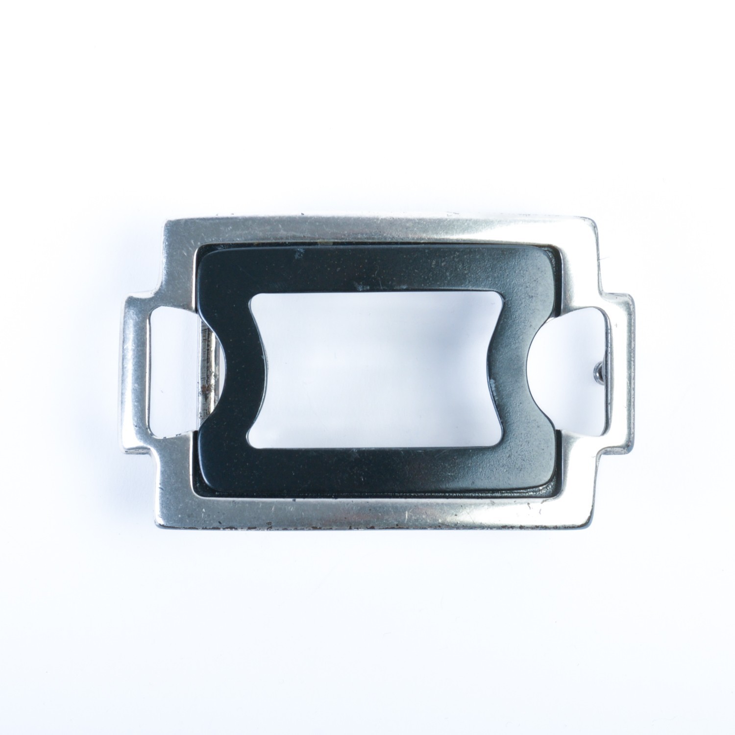 Elliot Rhodes Black and Silver Metal Belt Buckle 37688