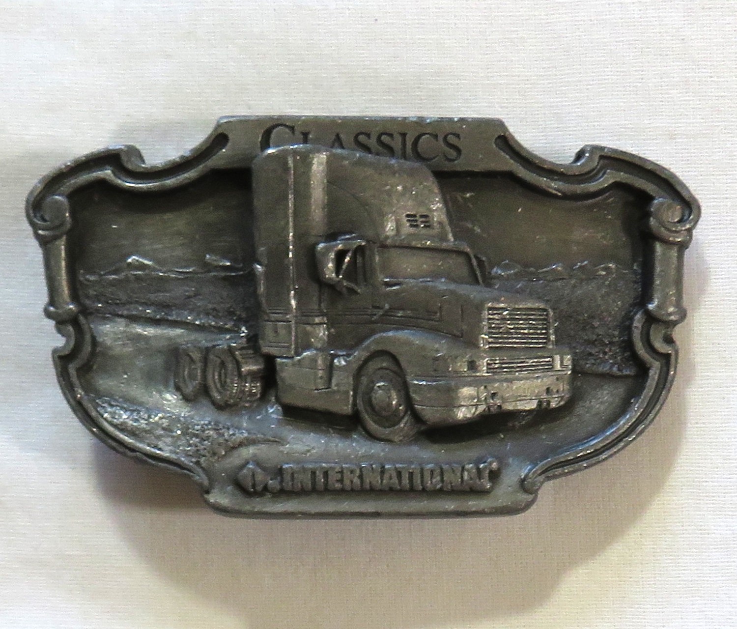 Vintage Belt Buckle 1980&rsquo;s Tonkin Semi Truck Driver Trucker Brass