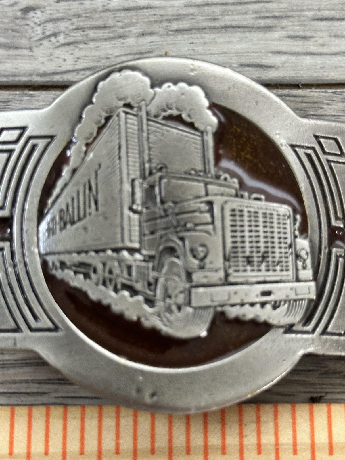 Vintage Great American Buckle Co Hi Ballin Truck Belt Buckle 1976 USA Metal