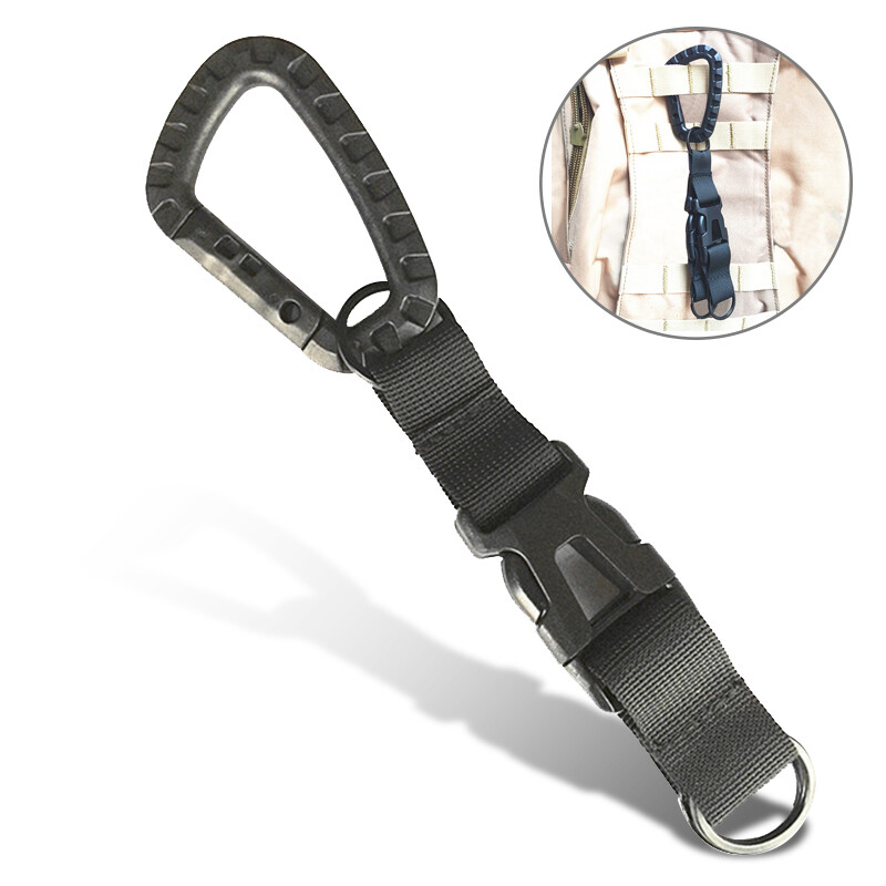 Tactical Keychain Molle Webbing Hook Belt Buckle Detachable Carabiner Key Rings