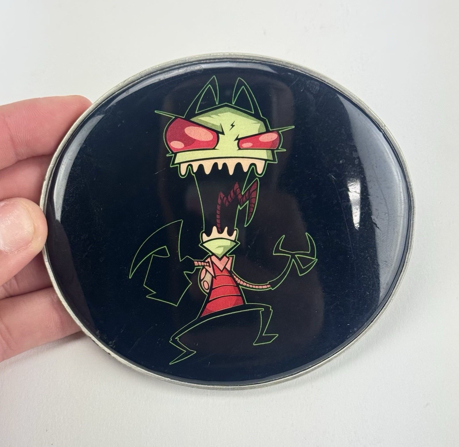 Large Vintage Nickelodeon Y2K GIR INVADER ZIM Belt Buckle 4&Prime;x3-1/2&Prime;
