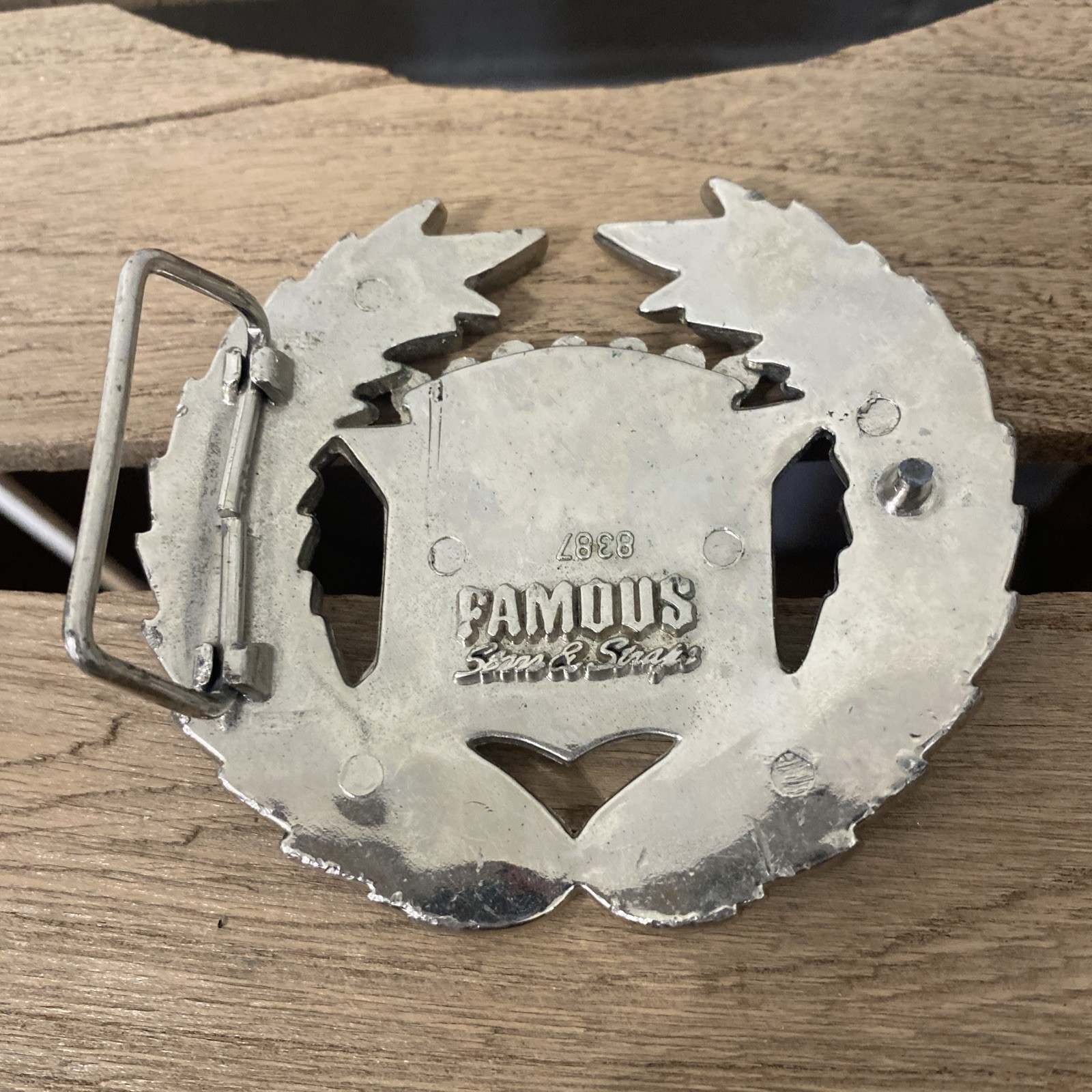 Famous Stars and Straps American Dream Cadillac USA Flag Chrome Belt Buckle EXC