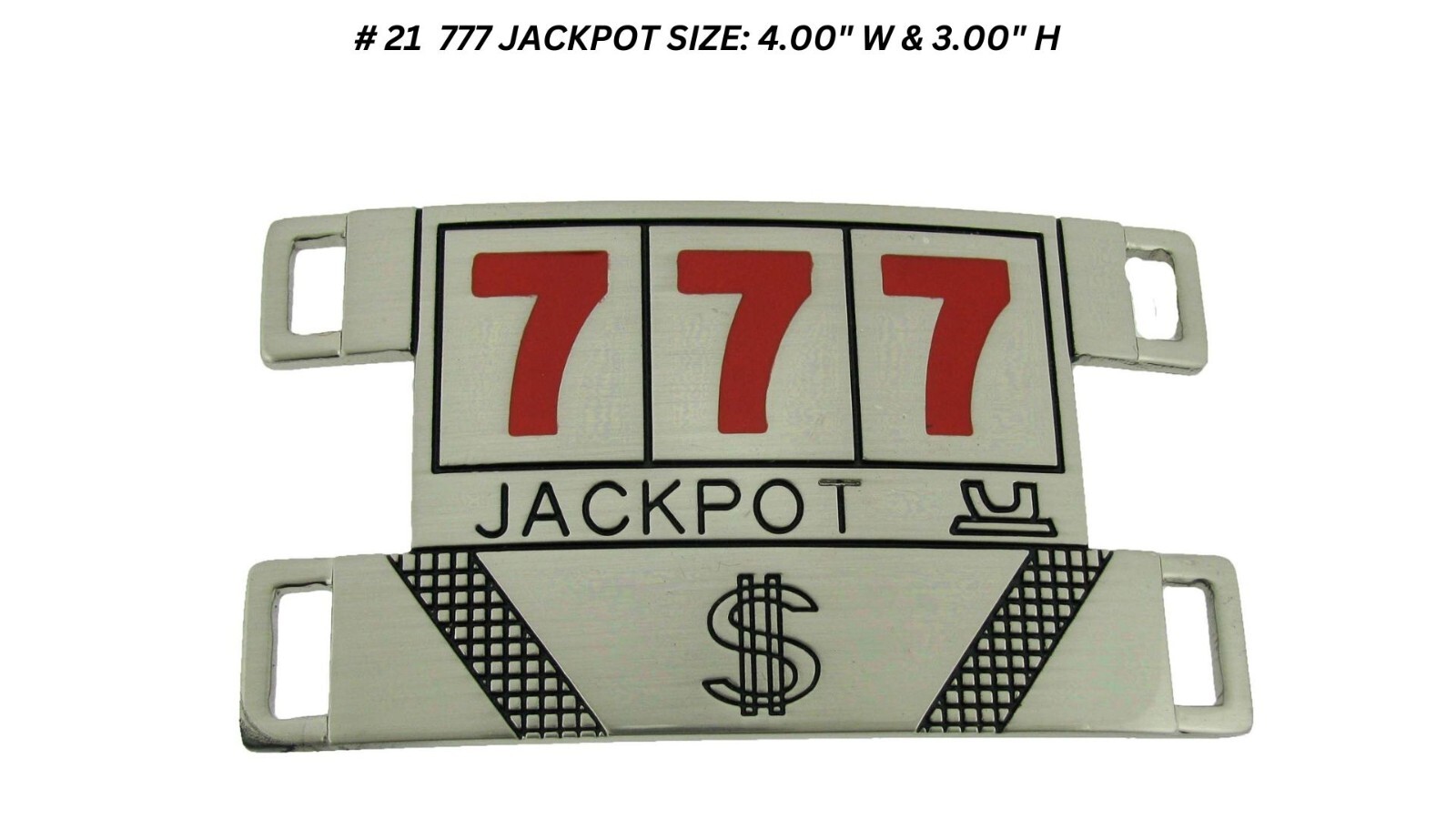777 Lucky Number Slot Machine Jackpot Las Vegas Casino Collectible Belt Buckle