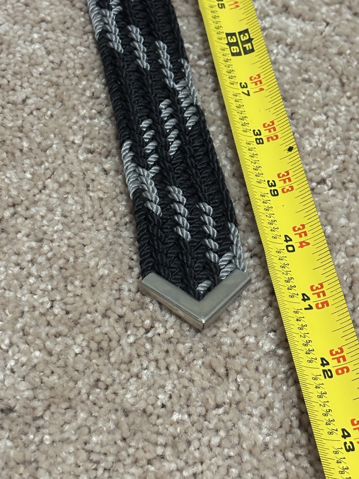 Men&rsquo;s Black And Grey Nylon Belt Silvertone State Of Texas Belt Buckle Western US