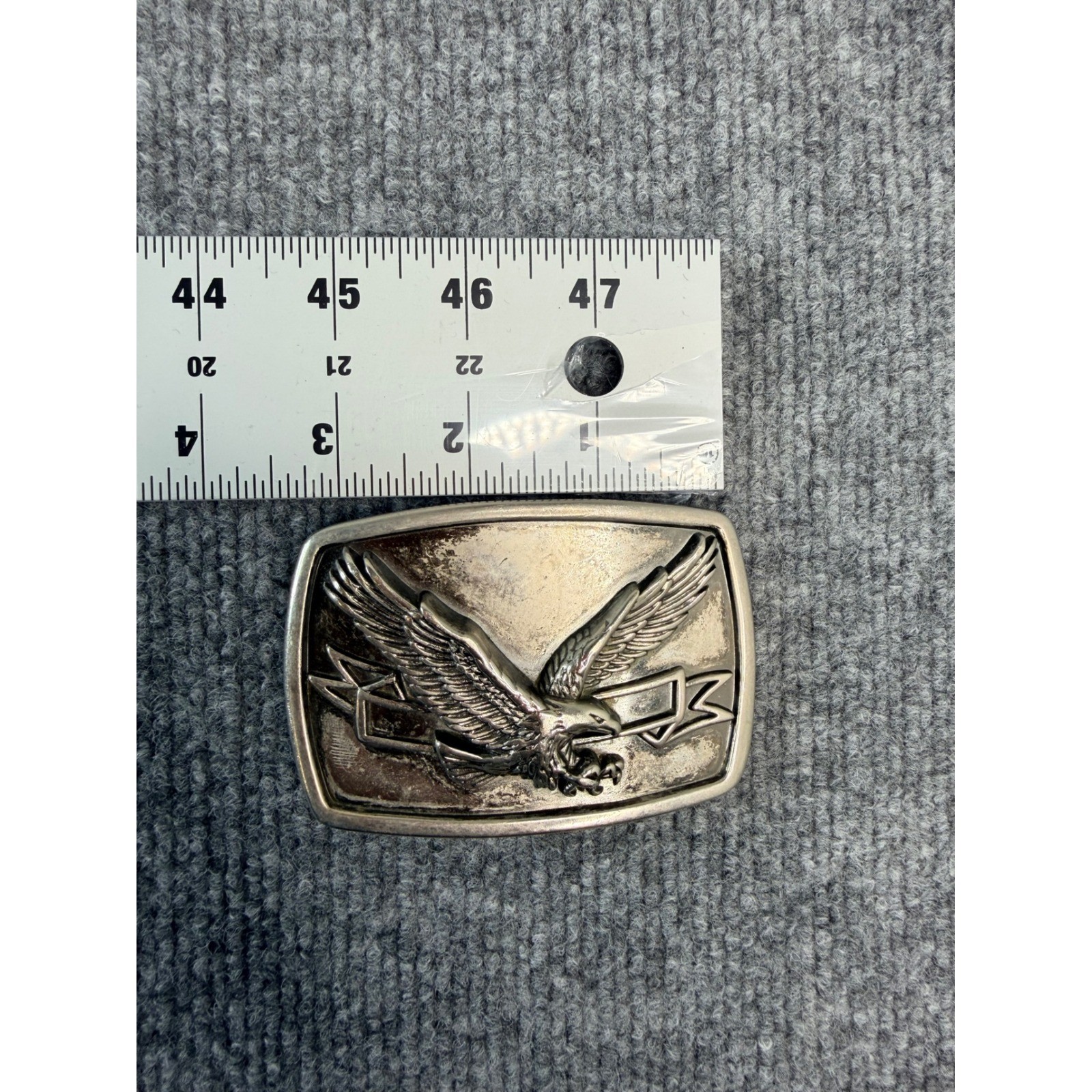 Vintage Soaring Eagle Silver Tone Belt Buckle Western Americana Patriotic 90s