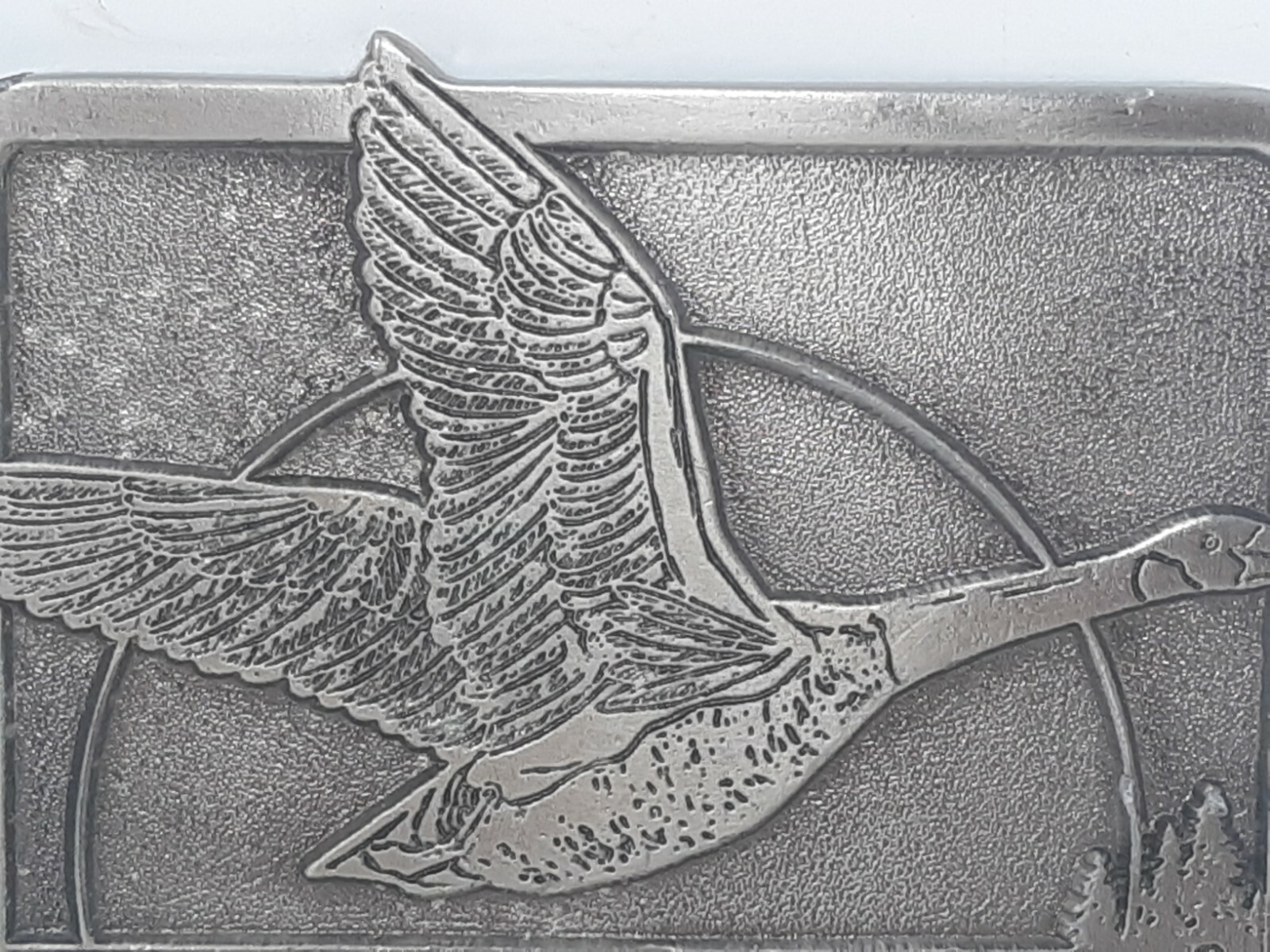 I&rsquo;d Rather Be Hunting Flying Goose Vintage Silver Tone Belt Buckle