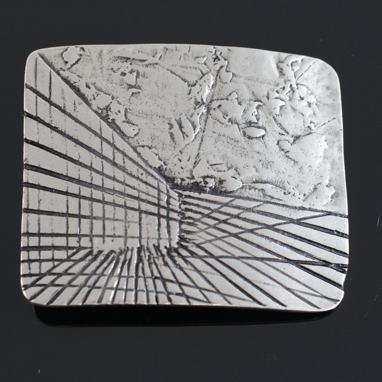 Designer belt buckle removable buckle dark silver for 4 cm leather belt