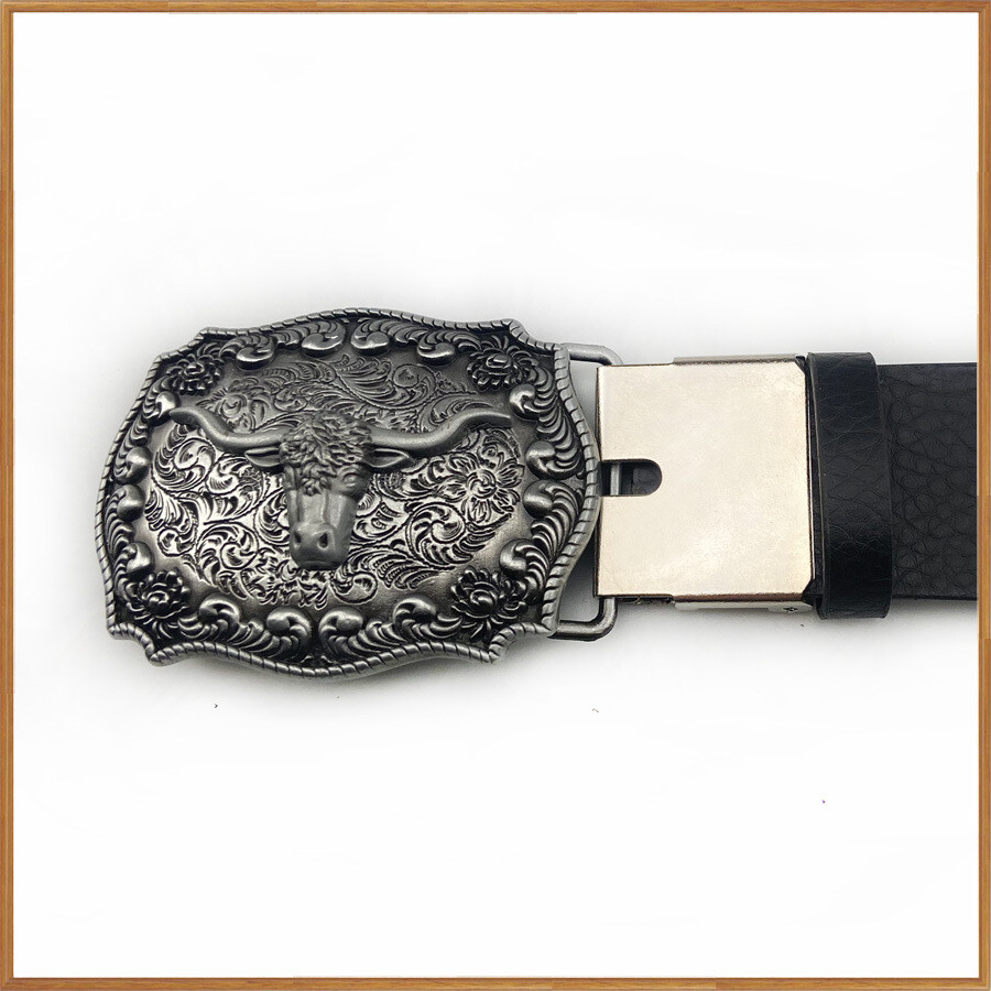 Ancient Tin Ox Bull Belt Buckle for Male-Western Rodeo Cowboy Belt Buckles NEW