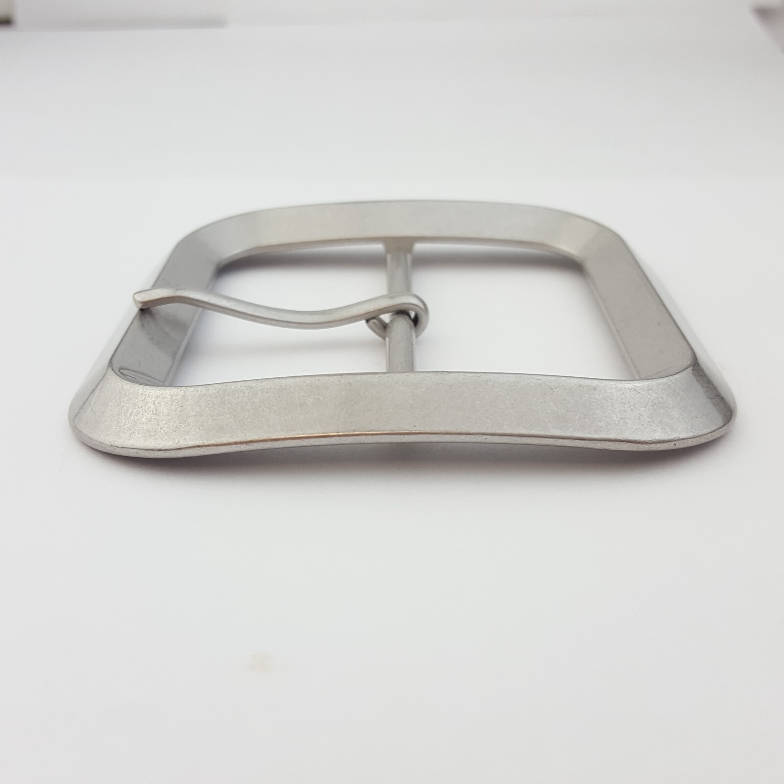 Wide Square Up Silver finish belt buckle