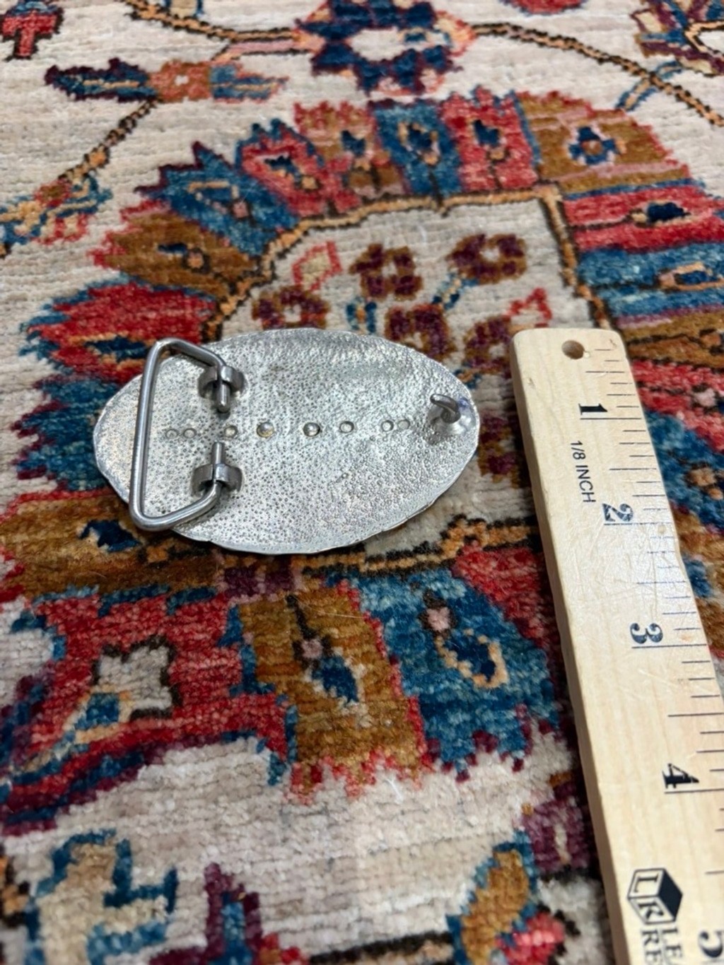 Vintage Western Cowboy Boot Belt Buckle Silver Gold Tone Engraved Rodeo