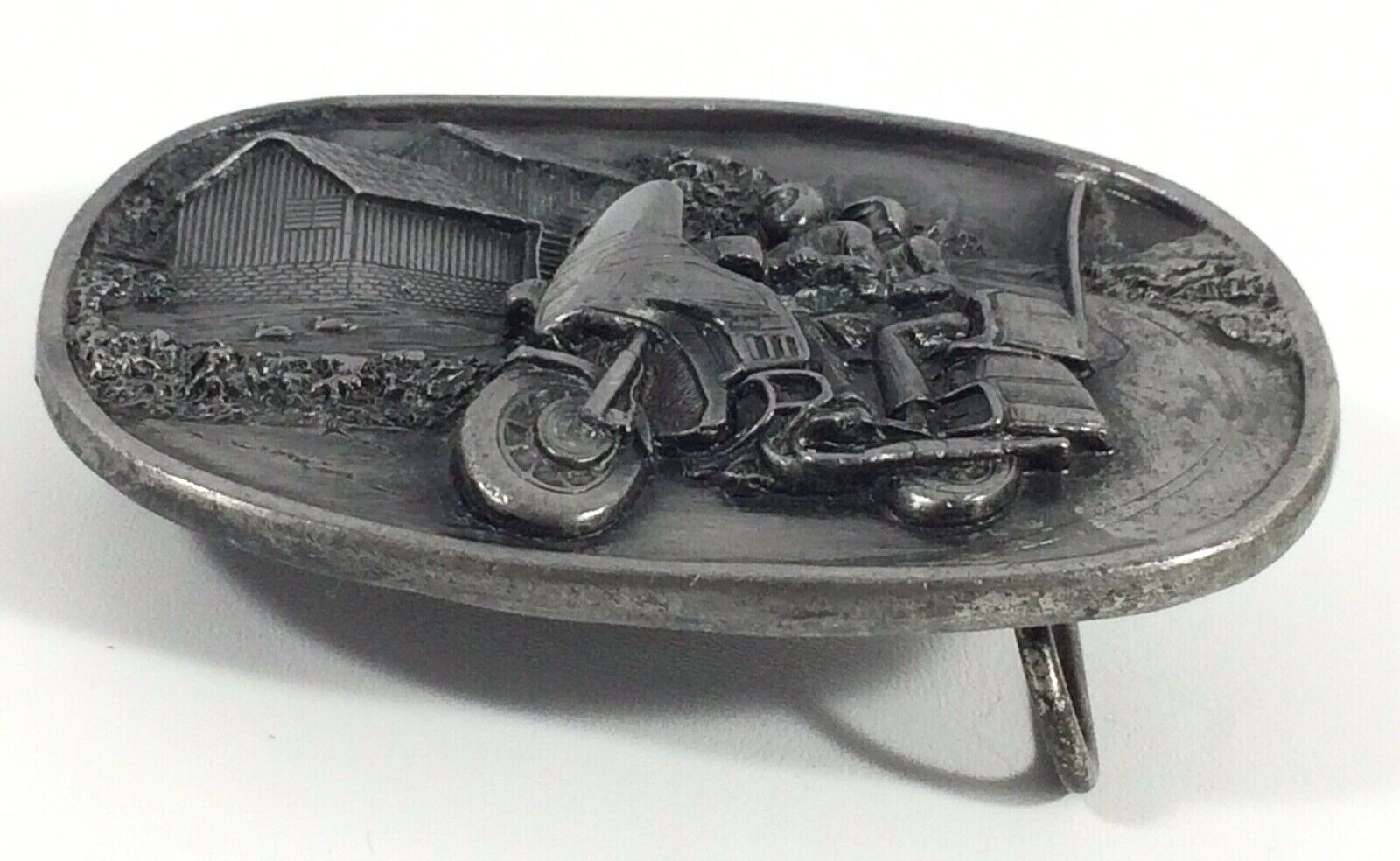 Vtg 1984 Bergamot Brass Works BIKER MOTORCYCLE Belt Buckle Man Women Mill USA