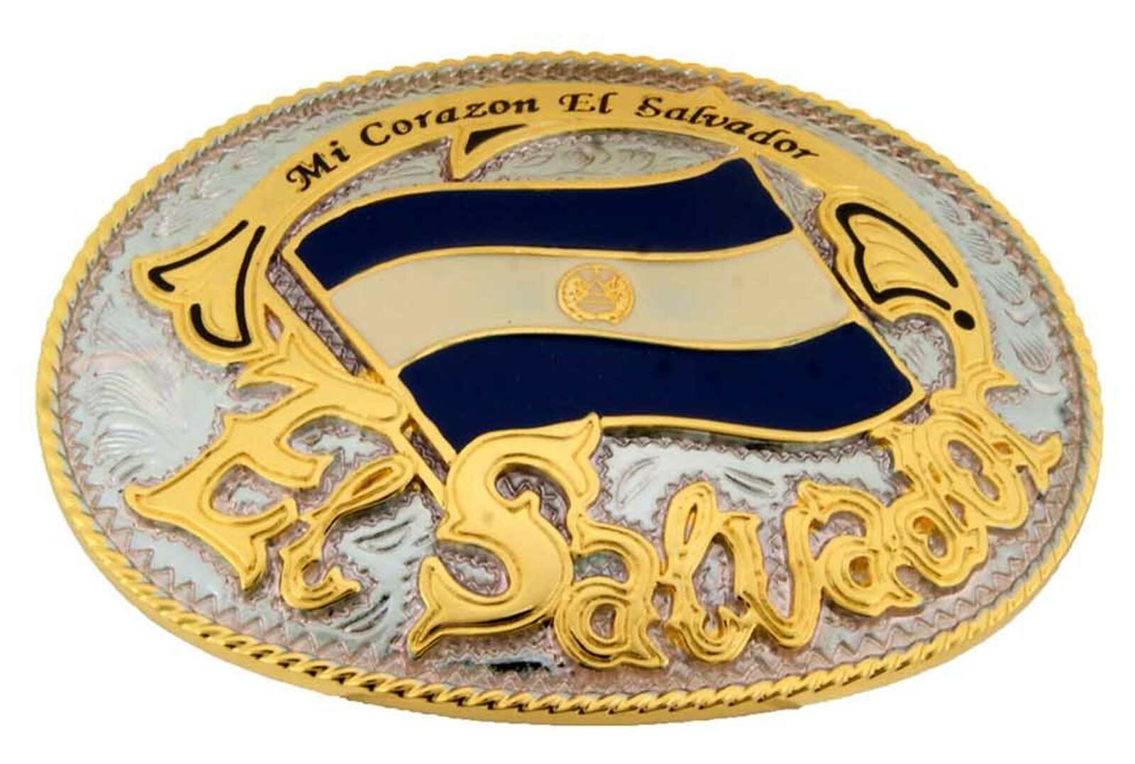 6 Pcs Wholesale Belt Buckles Lot El Salvador Country Flag Western Cowboy Rodeo
