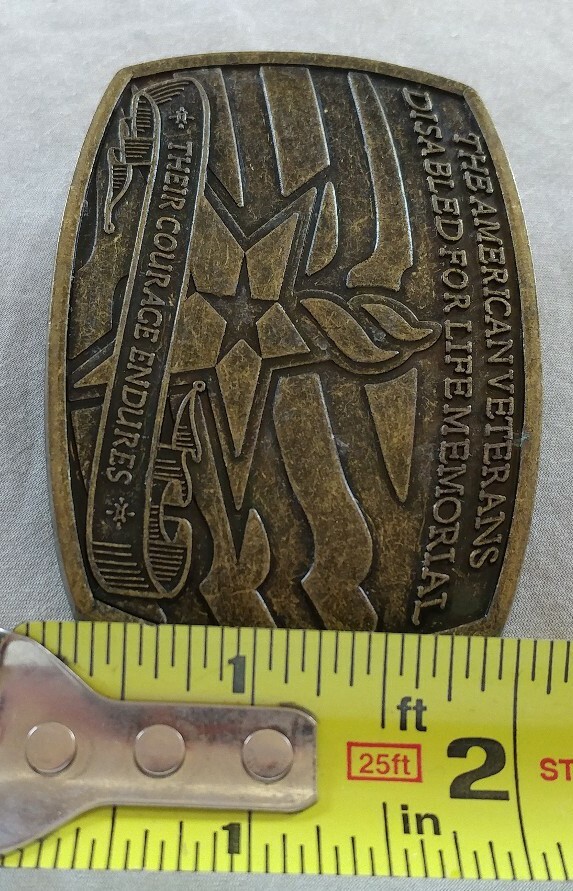 AMERICAN VETERANS DISABLED FOR LIFE MEMORIAL COURAGE 2007 SPONSOR BELT BUCKLE
