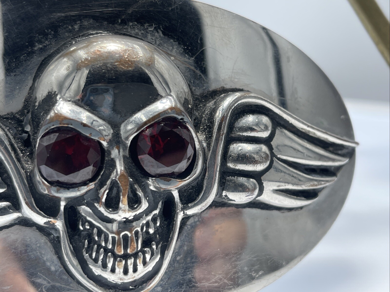 Chosen by King Baby Flying Skull with Ruby Eyes 5.5”x3”
