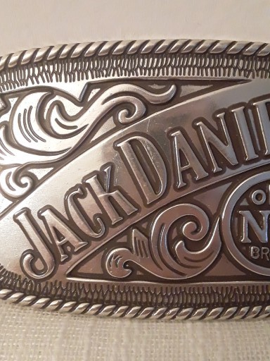 Jack Daniel&rsquo;s Old No.7 2005 Silver Metal Belt Buckle With Rope Style Border