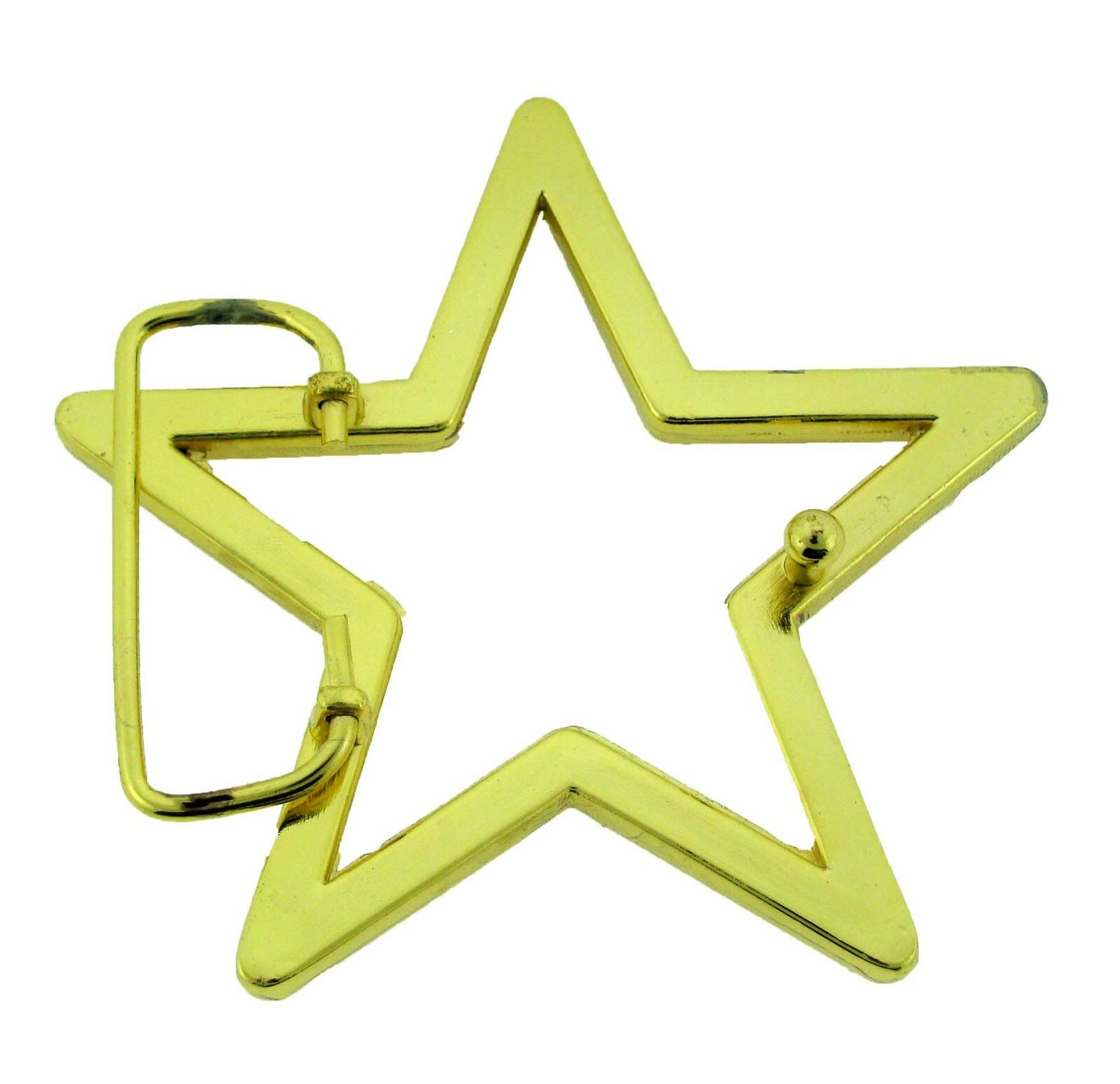 New Star Belt Buckle Gold Metal Rhinestones Cut-Out Blinged Rock Punk Iced Goth