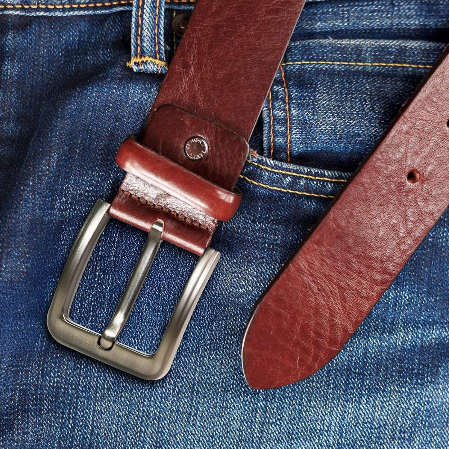 Metal Belt with Buckle Classic Unisex Replacement Belt Buckle for All Kinds of D