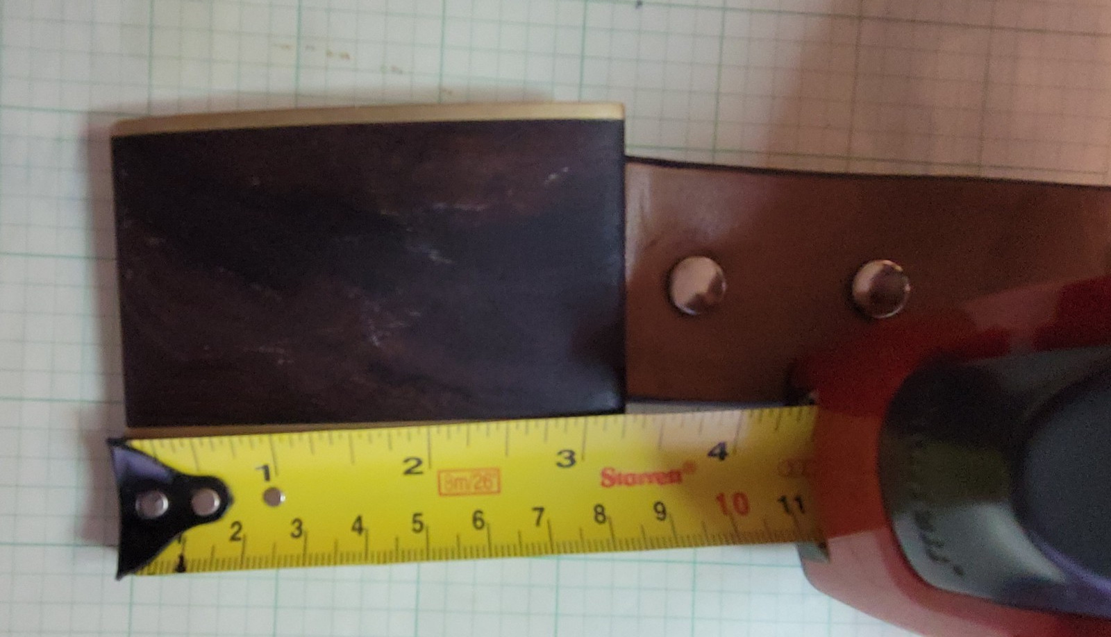 Sky West Brass Wood Inlay Buckle n Stamped Leather Belt