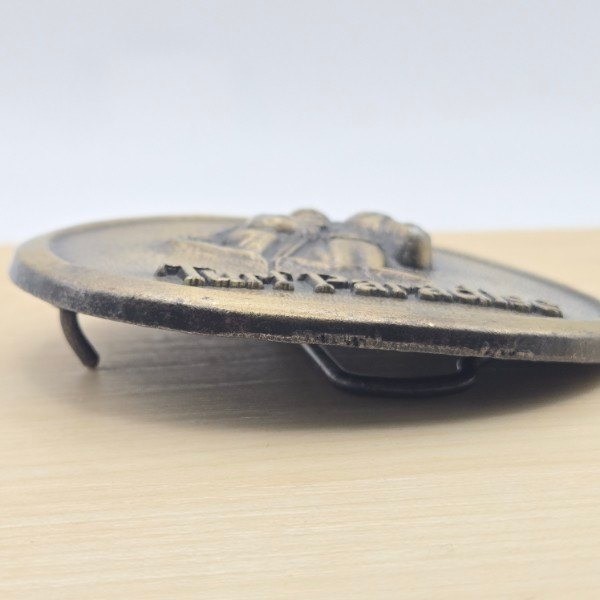 Turf Paradise Belt Buckle Horse Jockey Racing Vintage Metal Western Americana