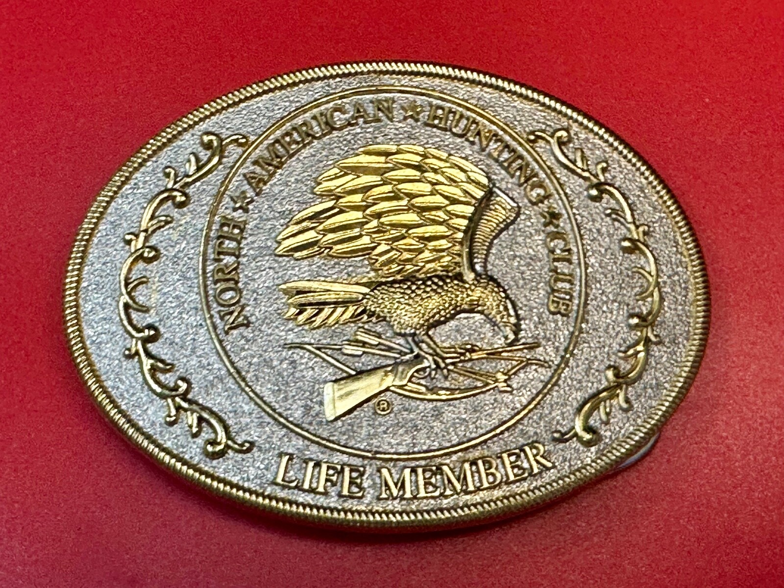 North American Hunting Club Life Member 2-Tone Belt Buckle, Perfect Gift Idea!