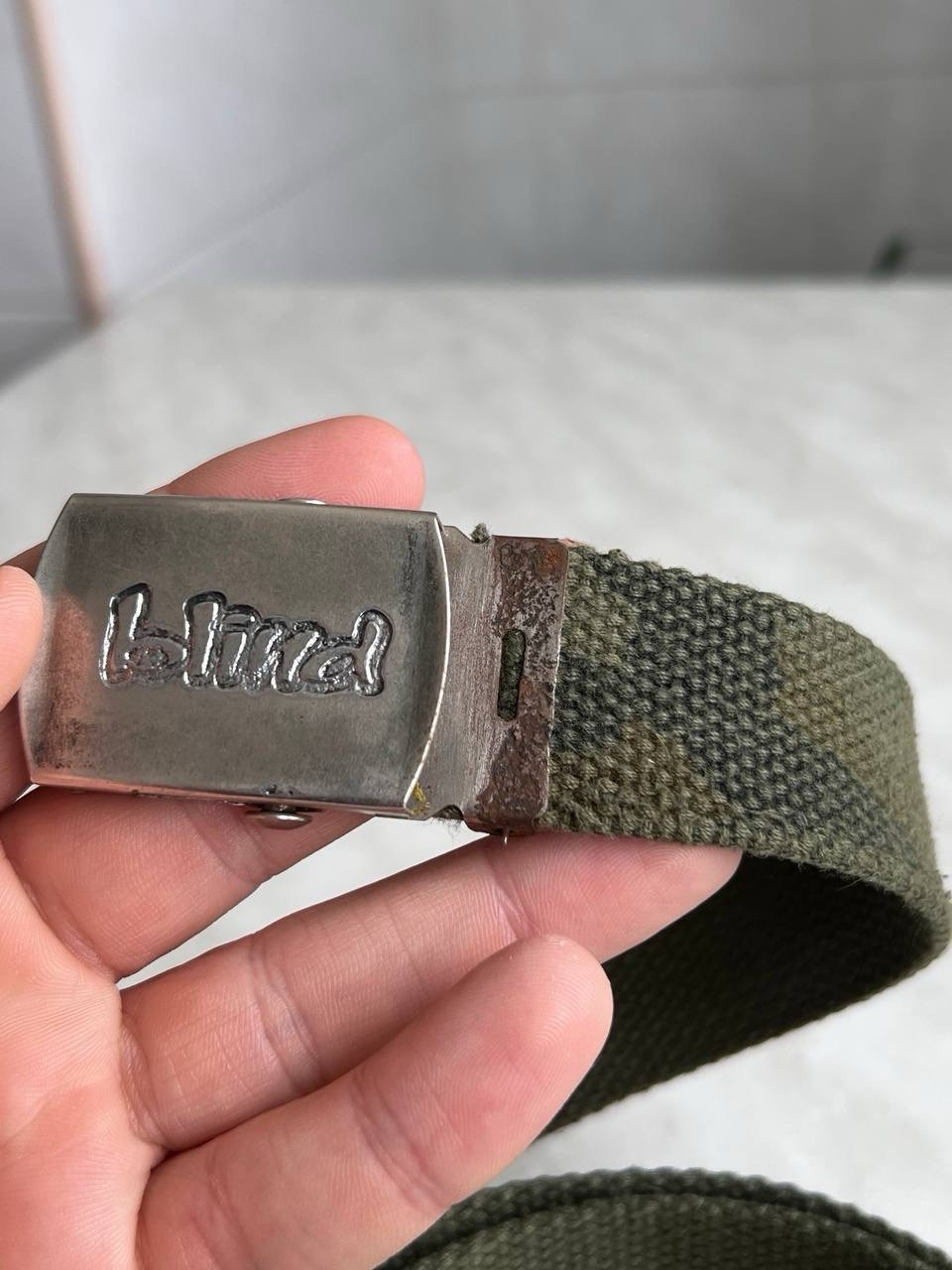 Vintage Blind Skateboard 90s Belt Skateboard Camo Military Fuct Stussy Style Y2K